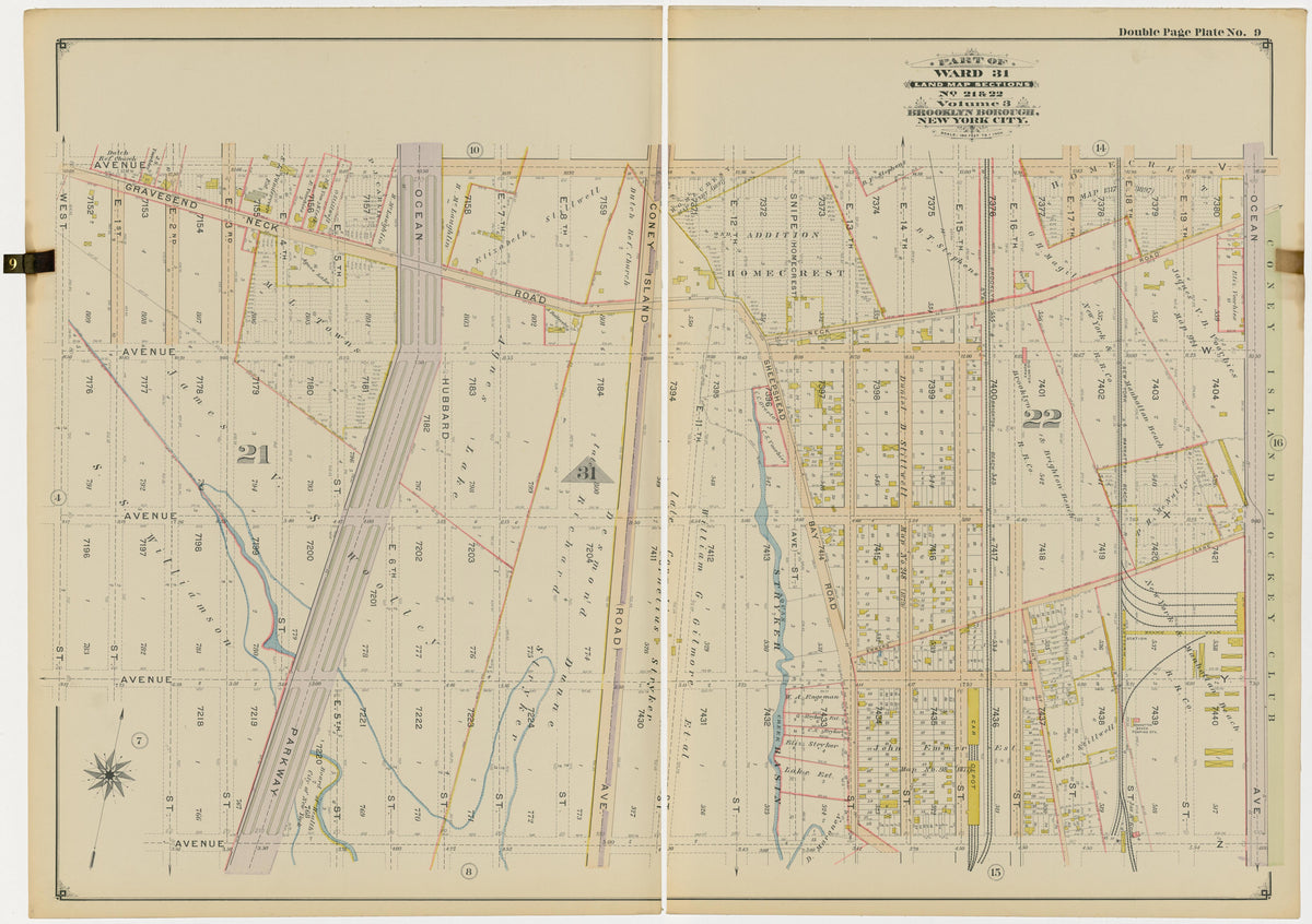 Image 22 of Atlas of the Brooklyn Borough of the City of New York : Originally Kings County, Complete In Three Volumes : Based Upon Official Maps and Plans On File In the Various City Offices In the Municipal Building and Registers Office (Hall of Rec... by Relic Map Company
