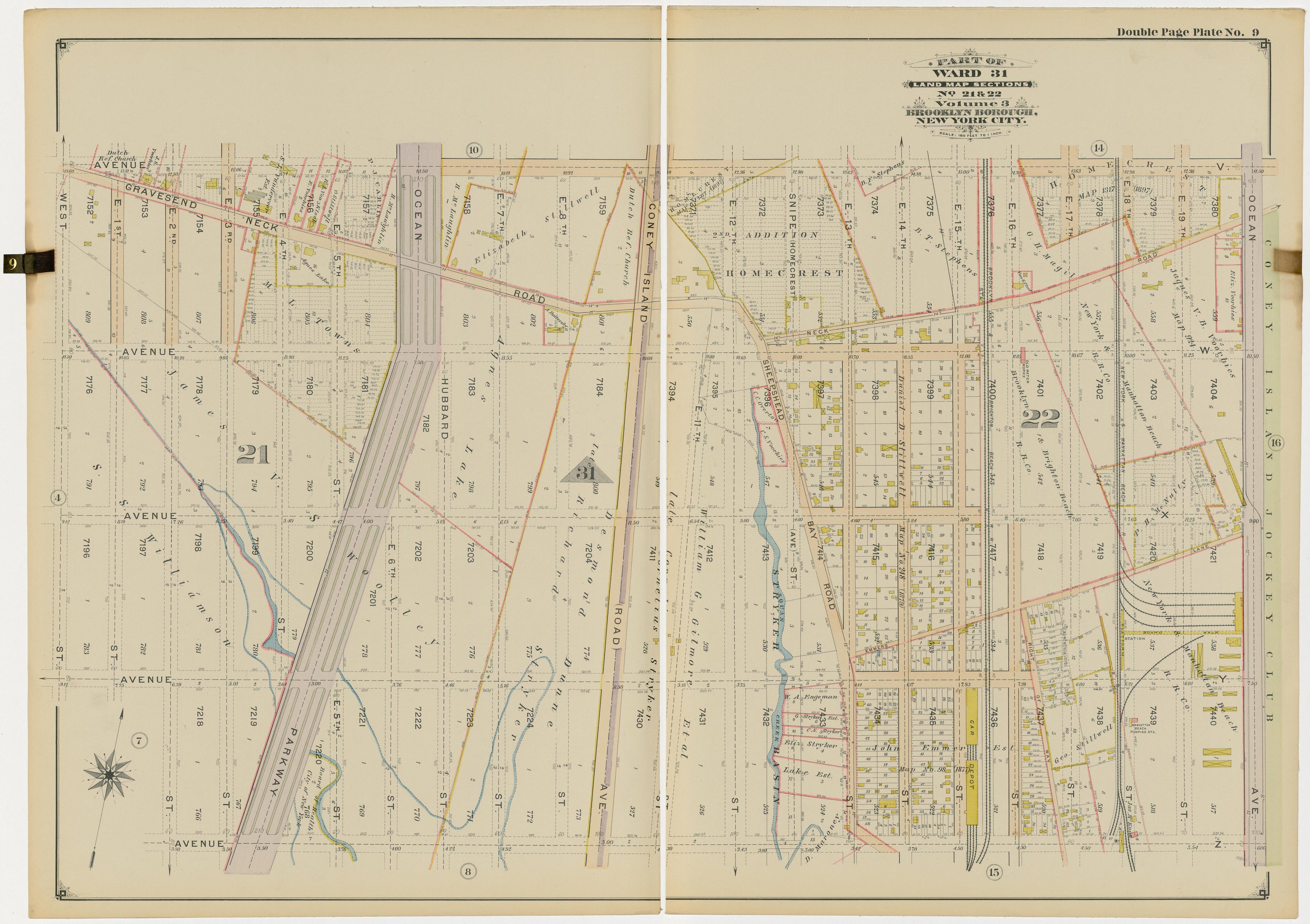 Image 22 of Atlas of the Brooklyn Borough of the City of New York : Originally Kings County, Complete In Three Volumes : Based Upon Official Maps and Plans On File In the Various City Offices In the Municipal Building and Registers Office (Hall of Rec... by Relic Map Company