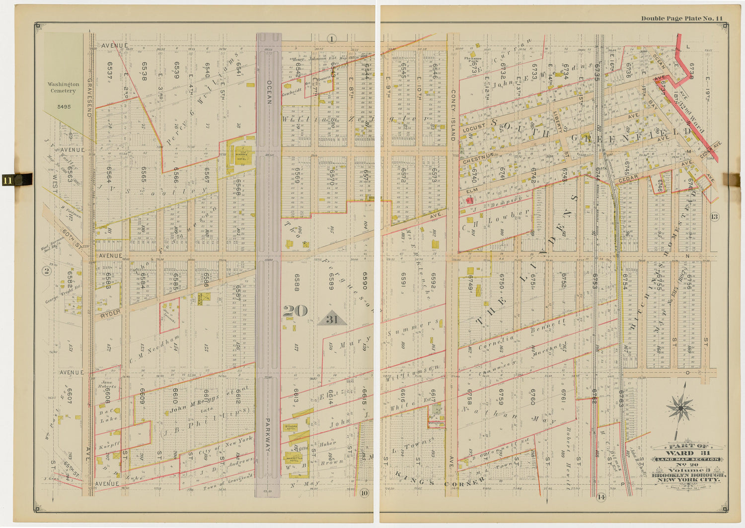 Image 26 of Atlas of the Brooklyn Borough of the City of New York : Originally Kings County, Complete In Three Volumes : Based Upon Official Maps and Plans On File In the Various City Offices In the Municipal Building and Registers Office (Hall of Rec... by Relic Map Company