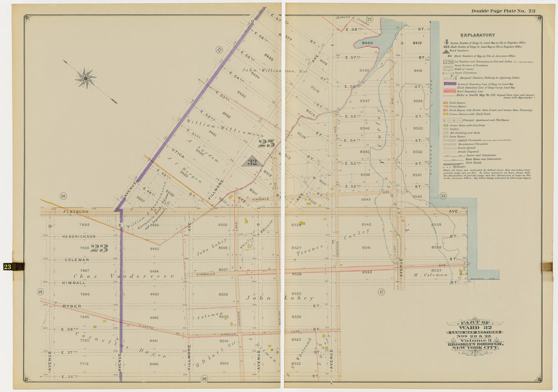 Image 50 of Atlas of the Brooklyn Borough of the City of New York : Originally Kings County, Complete In Three Volumes : Based Upon Official Maps and Plans On File In the Various City Offices In the Municipal Building and Registers Office (Hall of Rec... by Relic Map Company