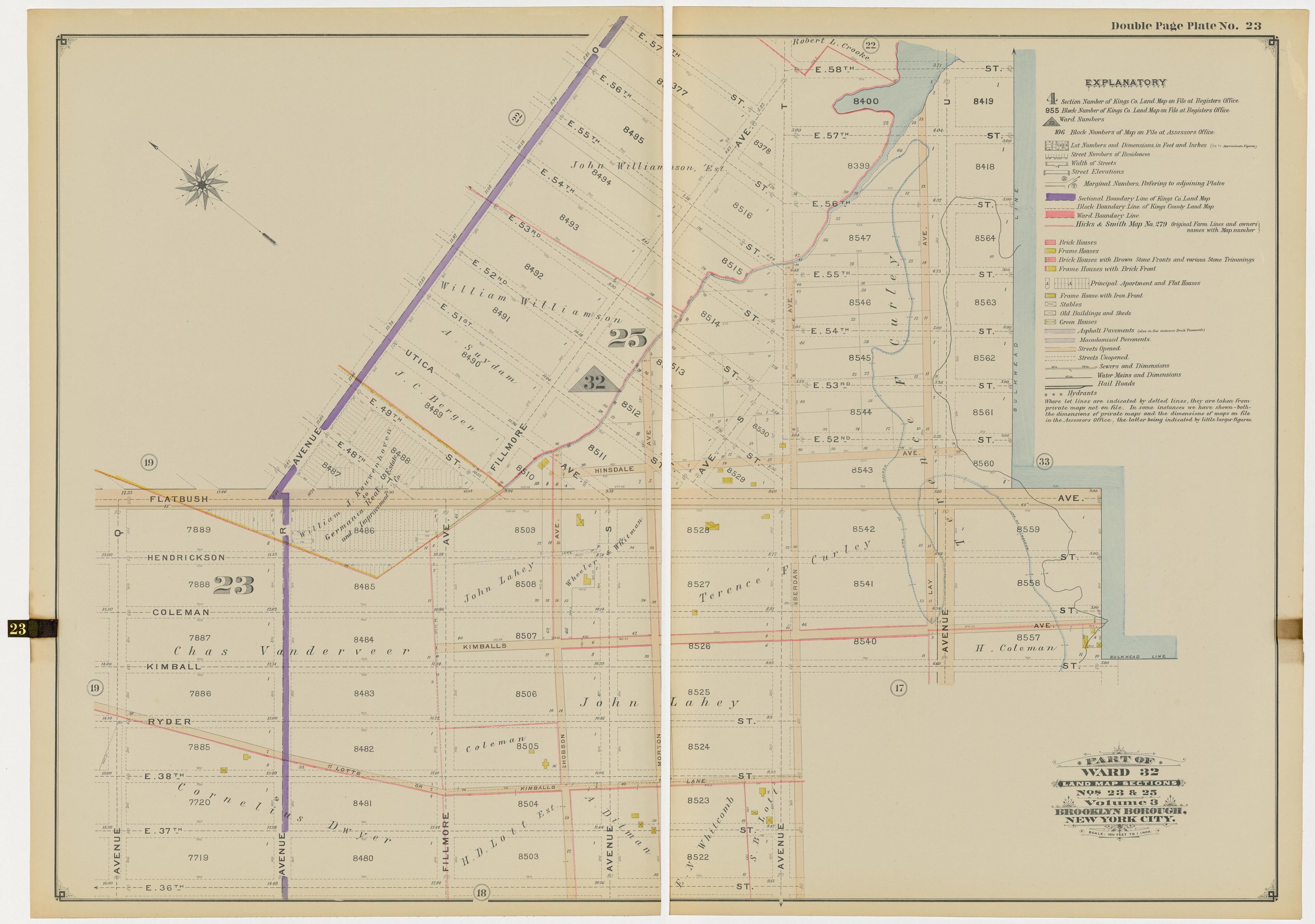 Image 50 of Atlas of the Brooklyn Borough of the City of New York : Originally Kings County, Complete In Three Volumes : Based Upon Official Maps and Plans On File In the Various City Offices In the Municipal Building and Registers Office (Hall of Rec... by Relic Map Company