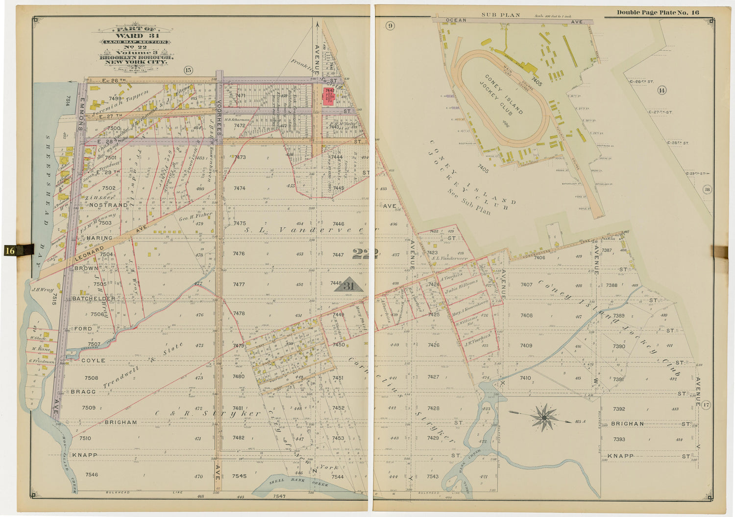 Image 36 of Atlas of the Brooklyn Borough of the City of New York : Originally Kings County, Complete In Three Volumes : Based Upon Official Maps and Plans On File In the Various City Offices In the Municipal Building and Registers Office (Hall of Rec... by Relic Map Company