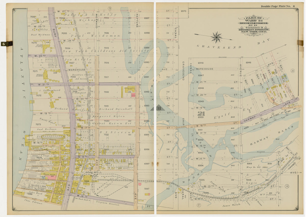 Image 16 of Atlas of the Brooklyn Borough of the City of New York : Originally Kings County, Complete In Three Volumes : Based Upon Official Maps and Plans On File In the Various City Offices In the Municipal Building and Registers Office (Hall of Rec... by Relic Map Company