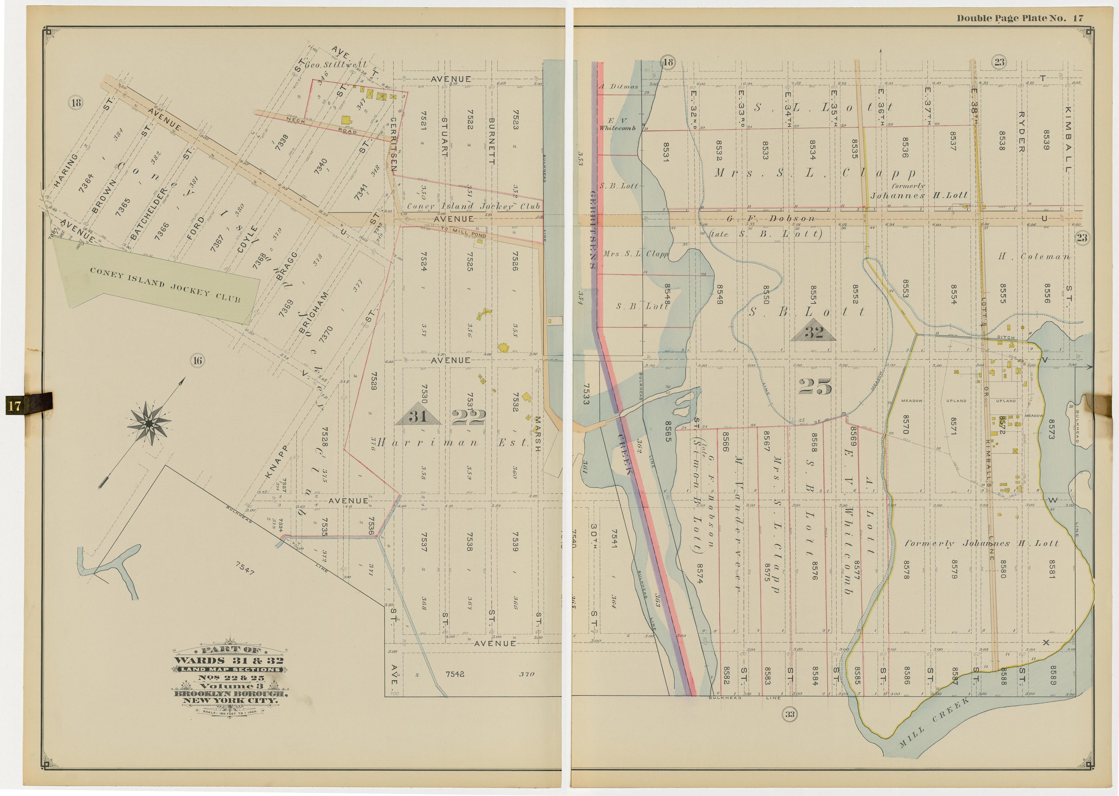 Image 38 of Atlas of the Brooklyn Borough of the City of New York : Originally Kings County, Complete In Three Volumes : Based Upon Official Maps and Plans On File In the Various City Offices In the Municipal Building and Registers Office (Hall of Rec... by Relic Map Company