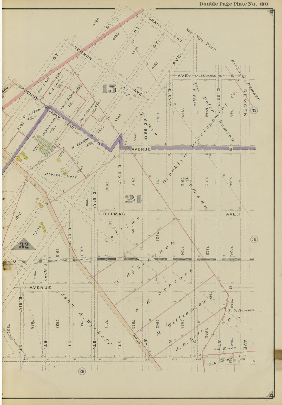 Image 65 of Atlas of the Brooklyn Borough of the City of New York : Originally Kings County, Complete In Three Volumes : Based Upon Official Maps and Plans On File In the Various City Offices In the Municipal Building and Registers Office (Hall of Rec... by Relic Map Company