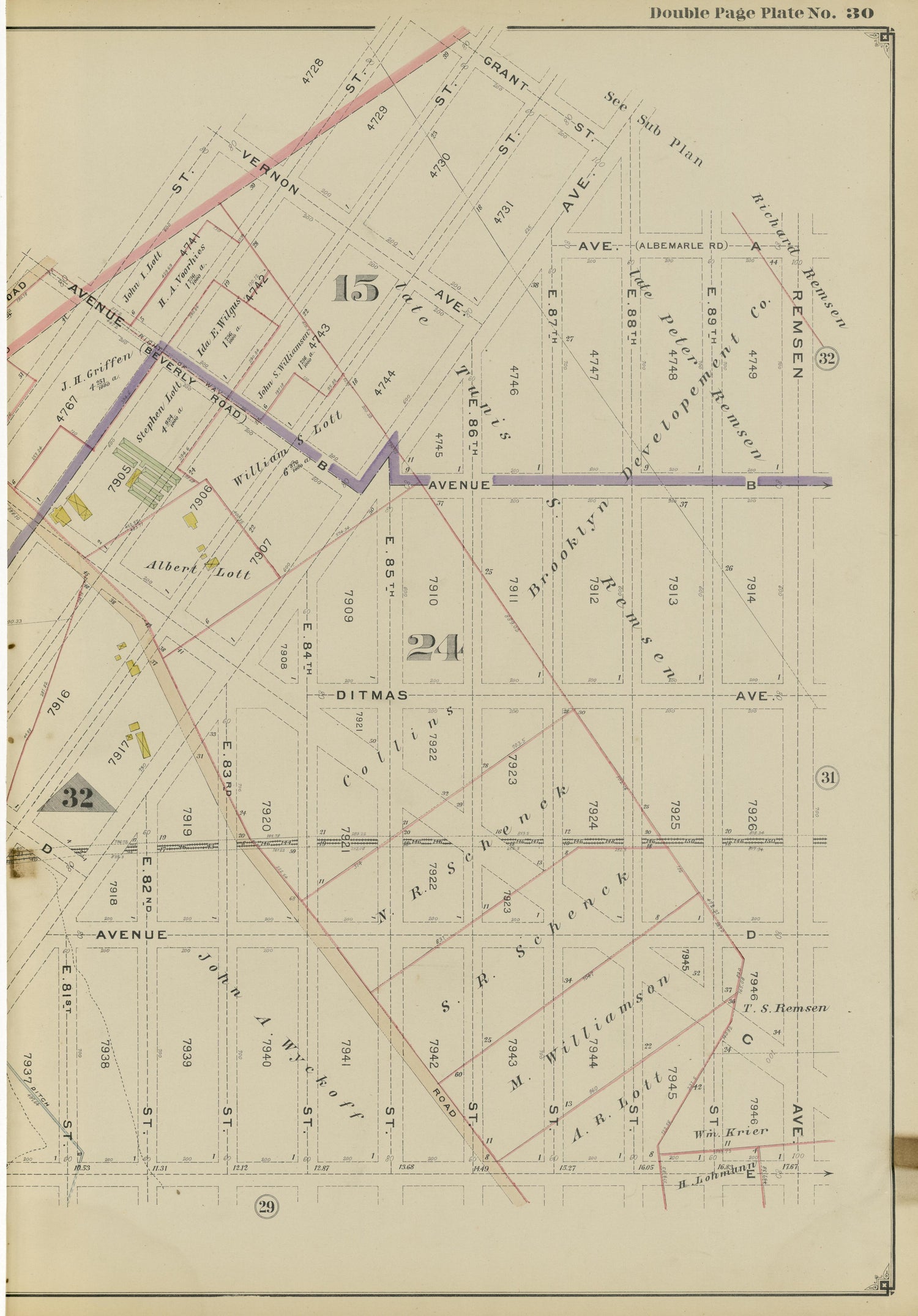 Image 65 of Atlas of the Brooklyn Borough of the City of New York : Originally Kings County, Complete In Three Volumes : Based Upon Official Maps and Plans On File In the Various City Offices In the Municipal Building and Registers Office (Hall of Rec... by Relic Map Company