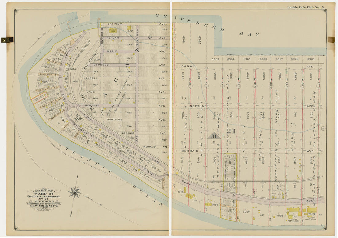 Image 14 of Atlas of the Brooklyn Borough of the City of New York : Originally Kings County, Complete In Three Volumes : Based Upon Official Maps and Plans On File In the Various City Offices In the Municipal Building and Registers Office (Hall of Rec... by Relic Map Company