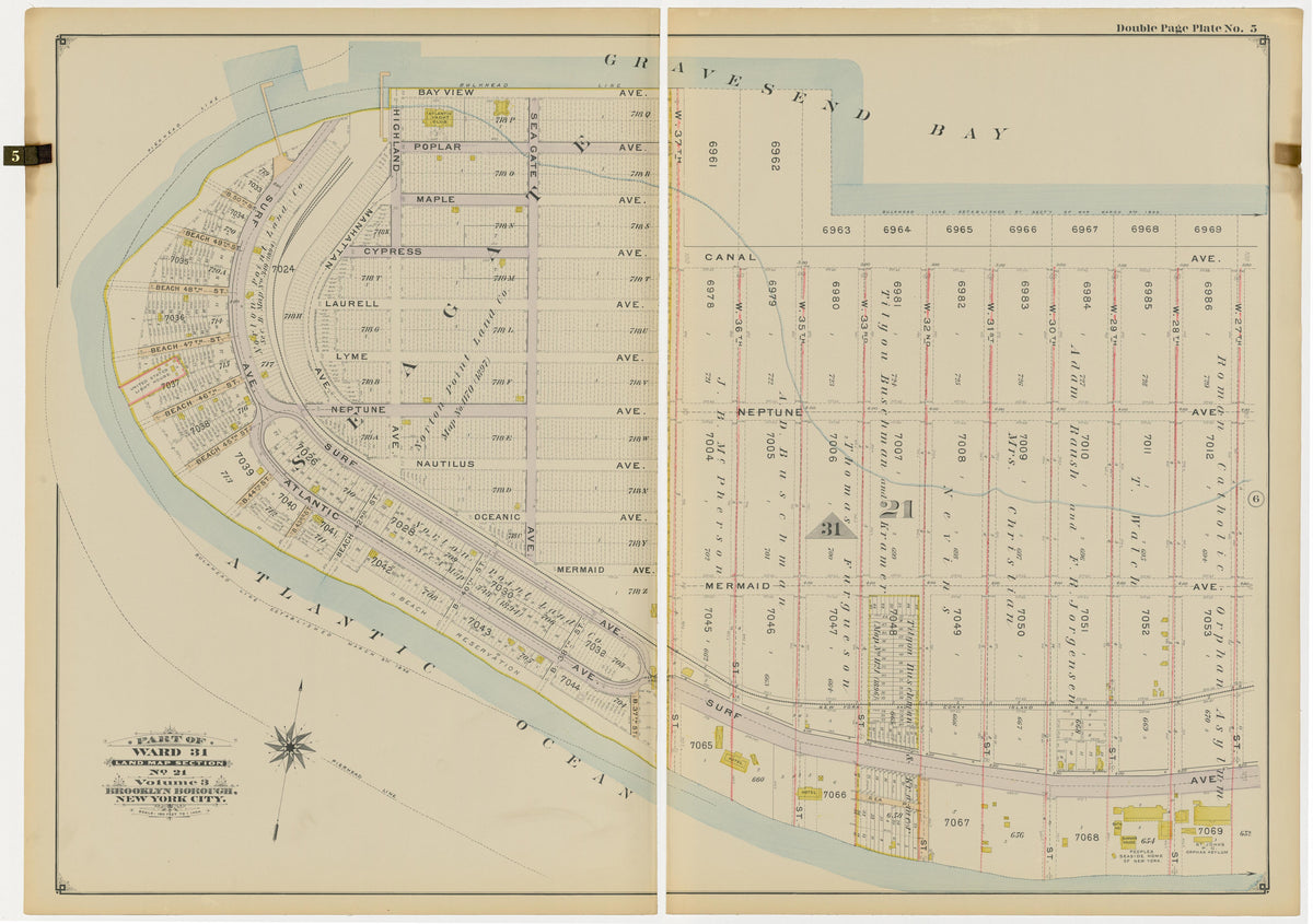 Image 14 of Atlas of the Brooklyn Borough of the City of New York : Originally Kings County, Complete In Three Volumes : Based Upon Official Maps and Plans On File In the Various City Offices In the Municipal Building and Registers Office (Hall of Rec... by Relic Map Company
