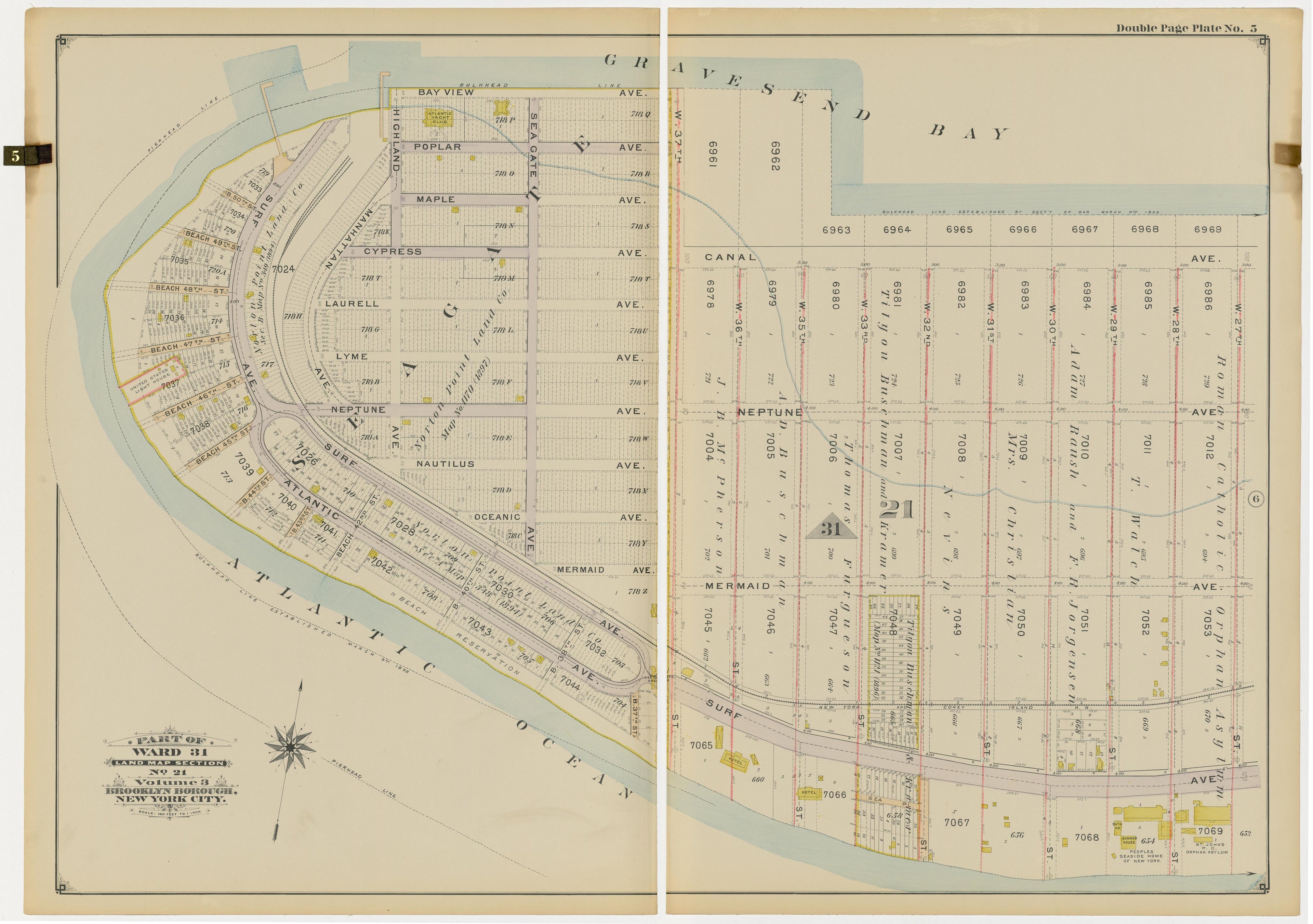 Image 14 of Atlas of the Brooklyn Borough of the City of New York : Originally Kings County, Complete In Three Volumes : Based Upon Official Maps and Plans On File In the Various City Offices In the Municipal Building and Registers Office (Hall of Rec... by Relic Map Company