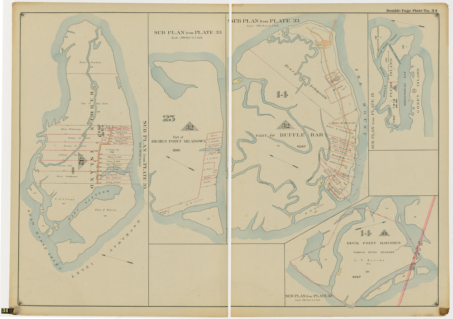 Image 72 of Atlas of the Brooklyn Borough of the City of New York : Originally Kings County, Complete In Three Volumes : Based Upon Official Maps and Plans On File In the Various City Offices In the Municipal Building and Registers Office (Hall of Rec... by Relic Map Company