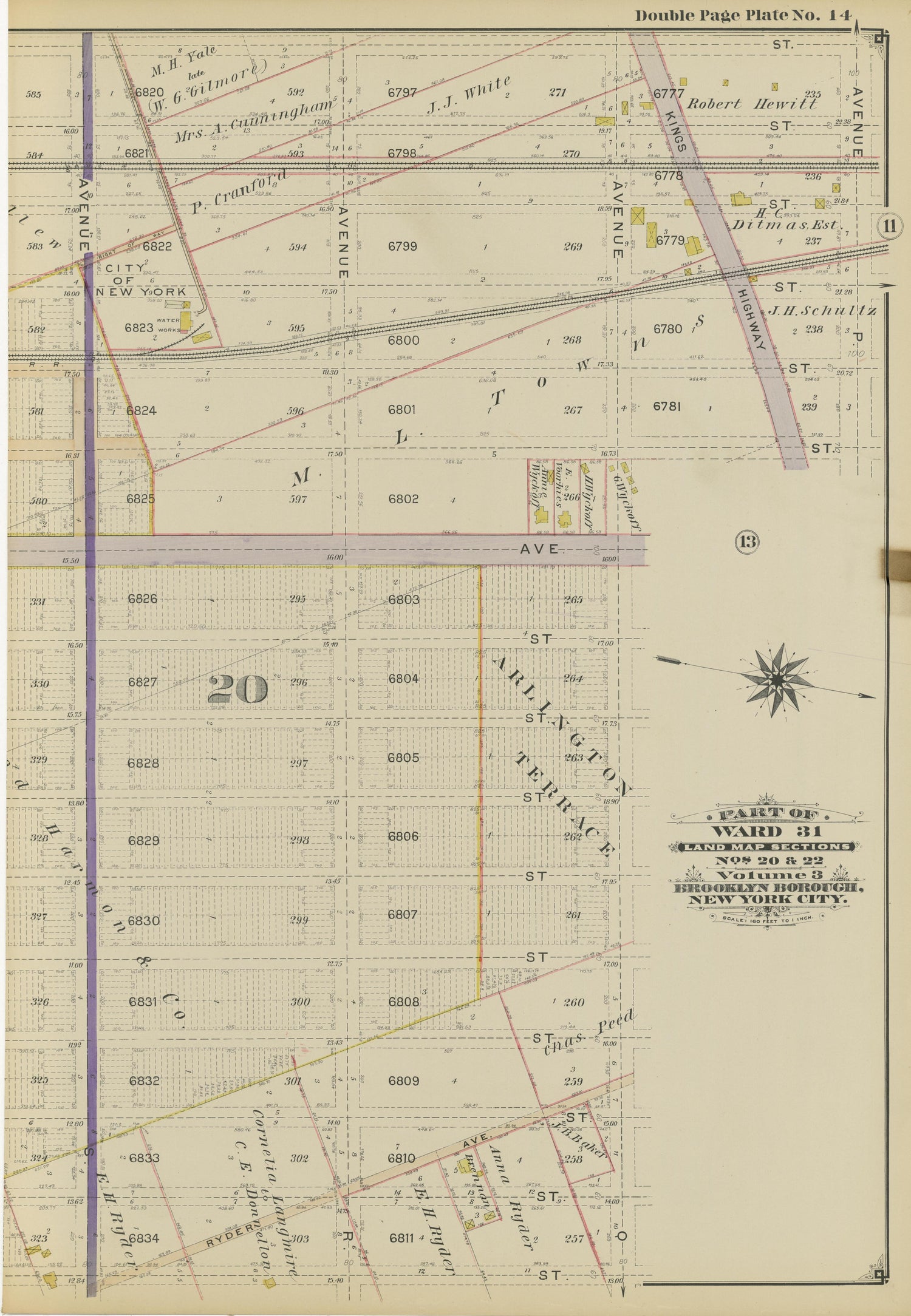 Image 33 of Atlas of the Brooklyn Borough of the City of New York : Originally Kings County, Complete In Three Volumes : Based Upon Official Maps and Plans On File In the Various City Offices In the Municipal Building and Registers Office (Hall of Rec... by Relic Map Company