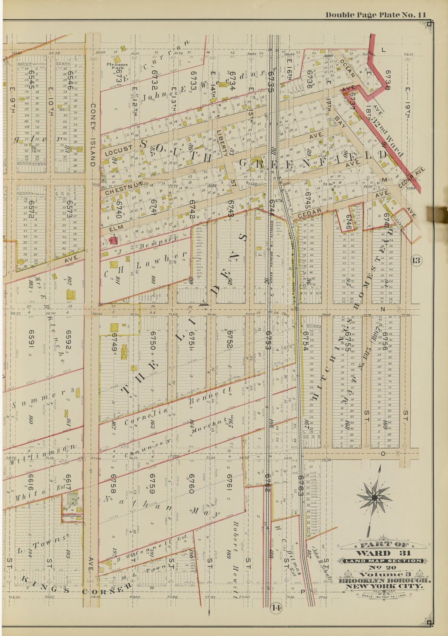 Image 27 of Atlas of the Brooklyn Borough of the City of New York : Originally Kings County, Complete In Three Volumes : Based Upon Official Maps and Plans On File In the Various City Offices In the Municipal Building and Registers Office (Hall of Rec... by Relic Map Company