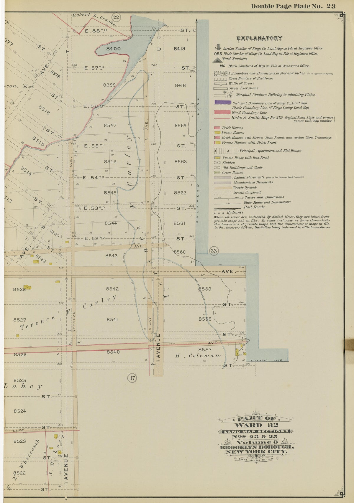 Image 51 of Atlas of the Brooklyn Borough of the City of New York : Originally Kings County, Complete In Three Volumes : Based Upon Official Maps and Plans On File In the Various City Offices In the Municipal Building and Registers Office (Hall of Rec... by Relic Map Company