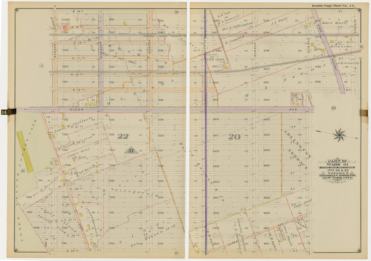 Image 32 of Atlas of the Brooklyn Borough of the City of New York : Originally Kings County, Complete In Three Volumes : Based Upon Official Maps and Plans On File In the Various City Offices In the Municipal Building and Registers Office (Hall of Rec... by Relic Map Company