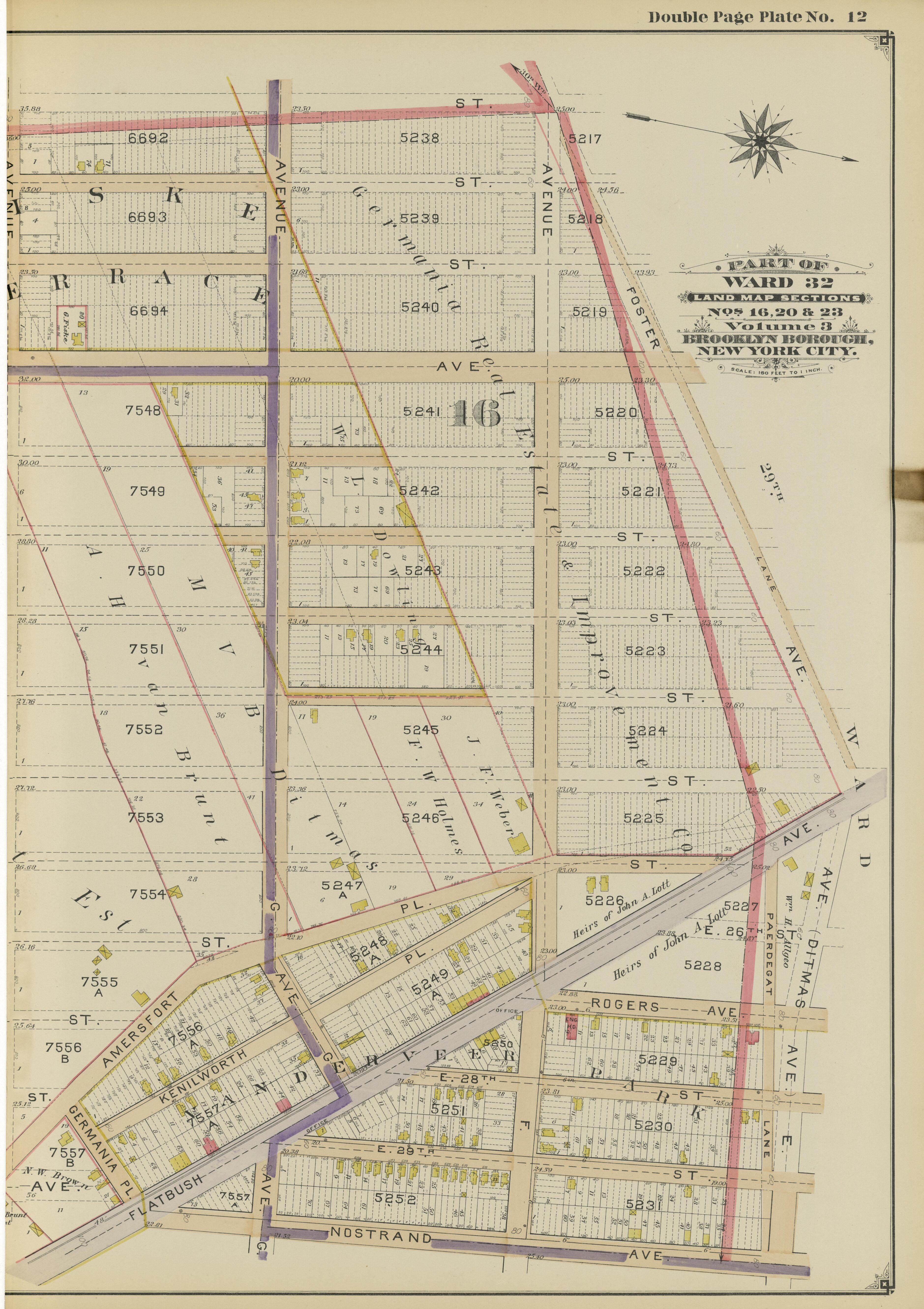 Image 29 of Atlas of the Brooklyn Borough of the City of New York : Originally Kings County, Complete In Three Volumes : Based Upon Official Maps and Plans On File In the Various City Offices In the Municipal Building and Registers Office (Hall of Rec... by Relic Map Company