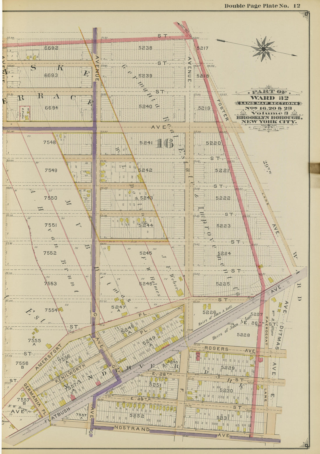 Image 29 of Atlas of the Brooklyn Borough of the City of New York : Originally Kings County, Complete In Three Volumes : Based Upon Official Maps and Plans On File In the Various City Offices In the Municipal Building and Registers Office (Hall of Rec... by Relic Map Company