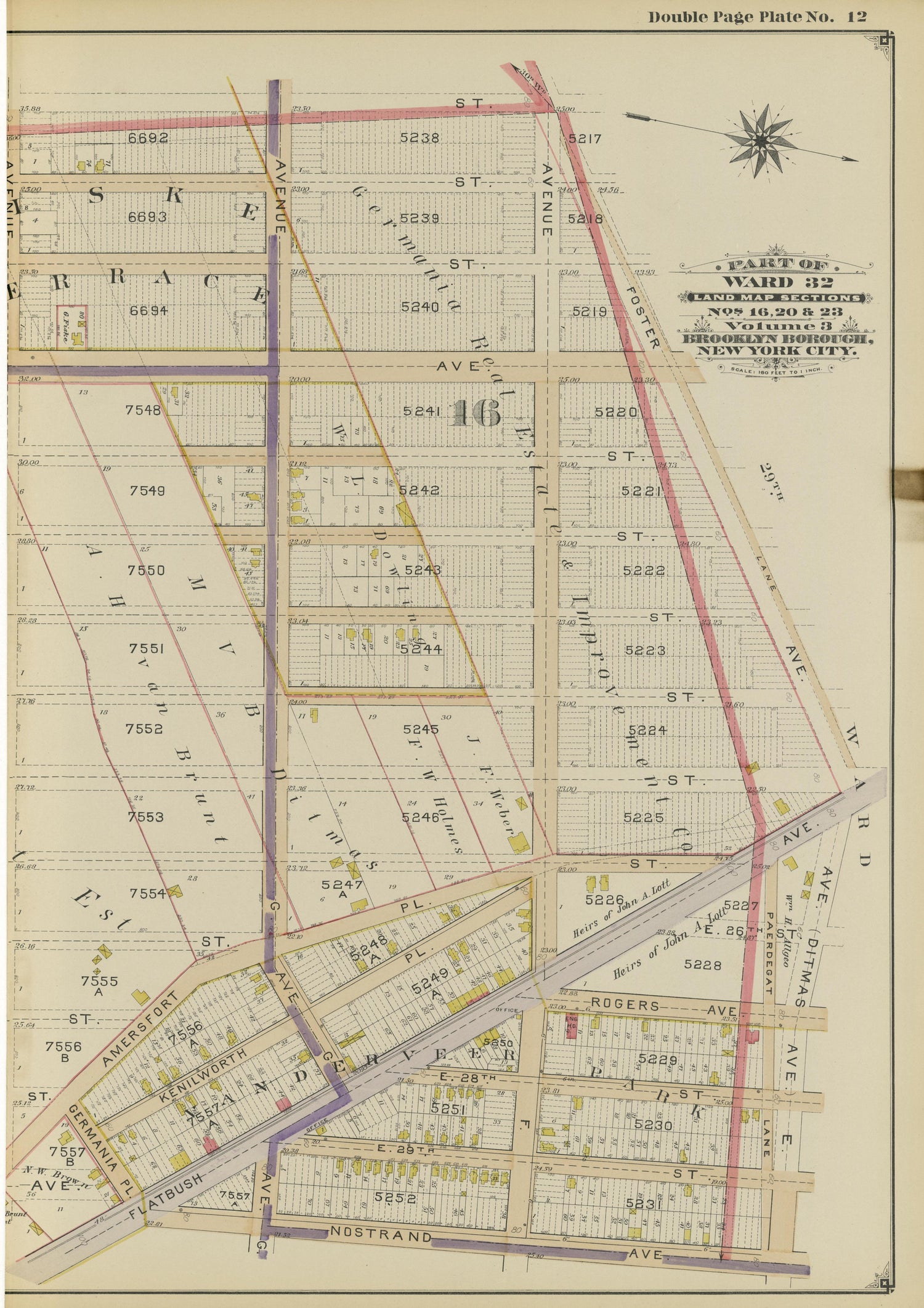 Image 29 of Atlas of the Brooklyn Borough of the City of New York : Originally Kings County, Complete In Three Volumes : Based Upon Official Maps and Plans On File In the Various City Offices In the Municipal Building and Registers Office (Hall of Rec... by Relic Map Company