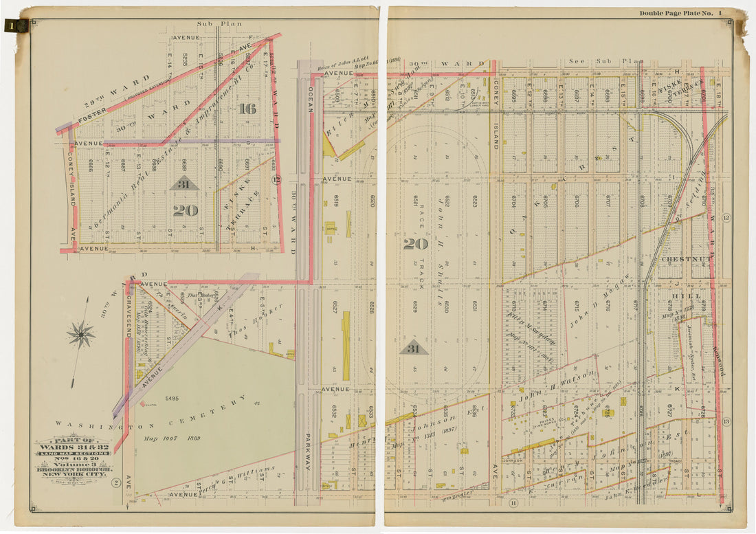 Image 6 of Atlas of the Brooklyn Borough of the City of New York : Originally Kings County, Complete In Three Volumes : Based Upon Official Maps and Plans On File In the Various City Offices In the Municipal Building and Registers Office (Hall of Reco... by Relic Map Company