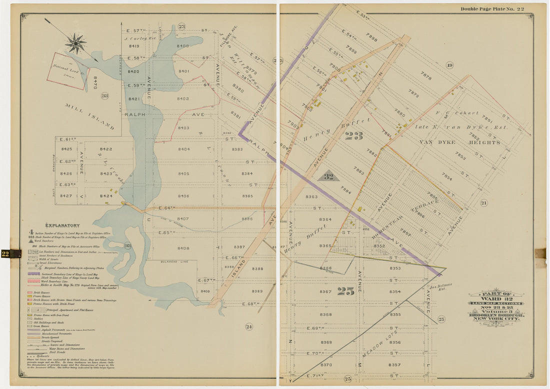 Image 48 of Atlas of the Brooklyn Borough of the City of New York : Originally Kings County, Complete In Three Volumes : Based Upon Official Maps and Plans On File In the Various City Offices In the Municipal Building and Registers Office (Hall of Rec... by Relic Map Company