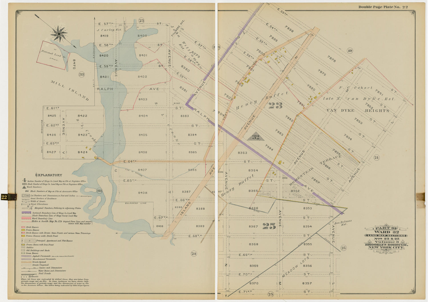Image 48 of Atlas of the Brooklyn Borough of the City of New York : Originally Kings County, Complete In Three Volumes : Based Upon Official Maps and Plans On File In the Various City Offices In the Municipal Building and Registers Office (Hall of Rec... by Relic Map Company