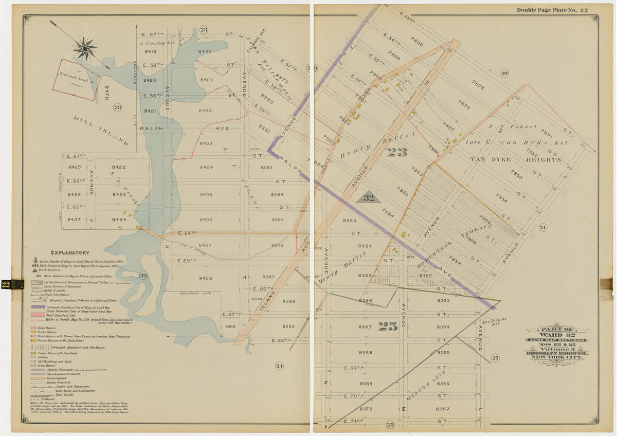 Image 48 of Atlas of the Brooklyn Borough of the City of New York : Originally Kings County, Complete In Three Volumes : Based Upon Official Maps and Plans On File In the Various City Offices In the Municipal Building and Registers Office (Hall of Rec... by Relic Map Company