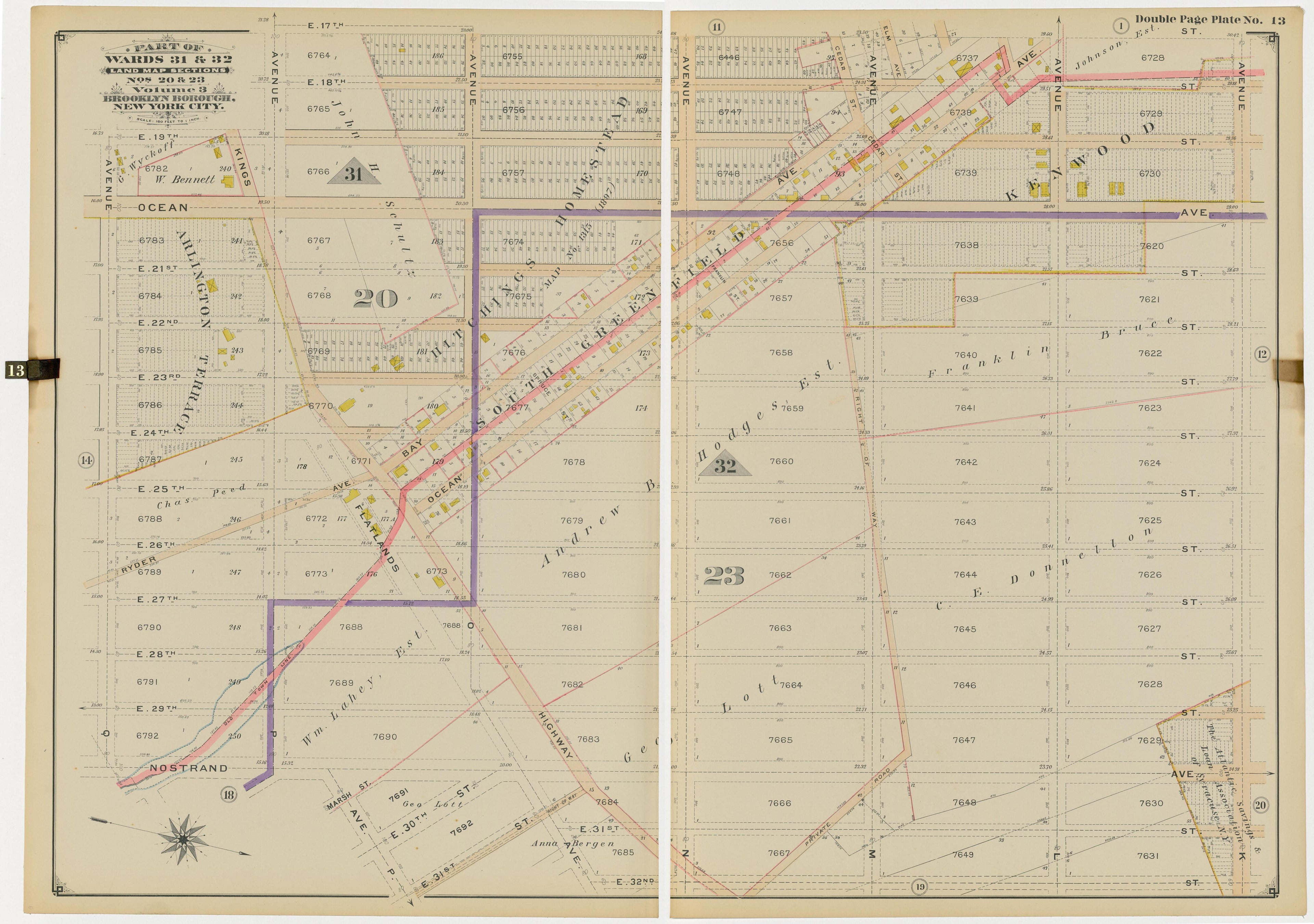 Image 30 of Atlas of the Brooklyn Borough of the City of New York : Originally Kings County, Complete In Three Volumes : Based Upon Official Maps and Plans On File In the Various City Offices In the Municipal Building and Registers Office (Hall of Rec... by Relic Map Company