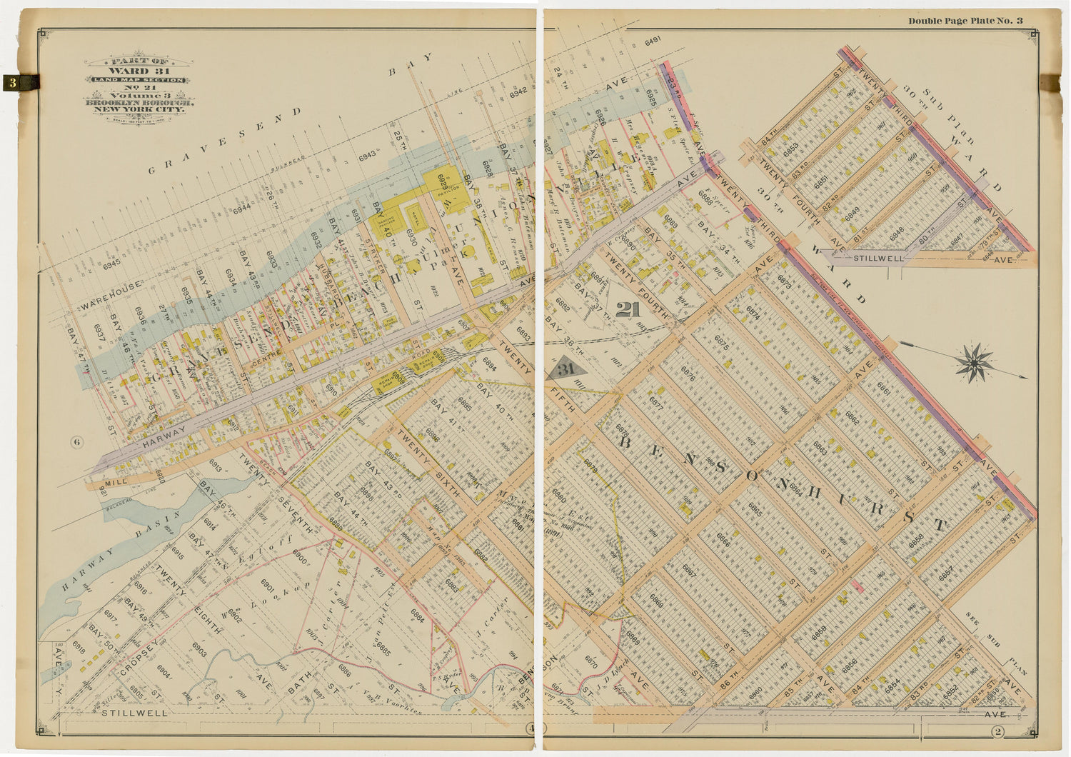 Image 10 of Atlas of the Brooklyn Borough of the City of New York : Originally Kings County, Complete In Three Volumes : Based Upon Official Maps and Plans On File In the Various City Offices In the Municipal Building and Registers Office (Hall of Rec... by Relic Map Company