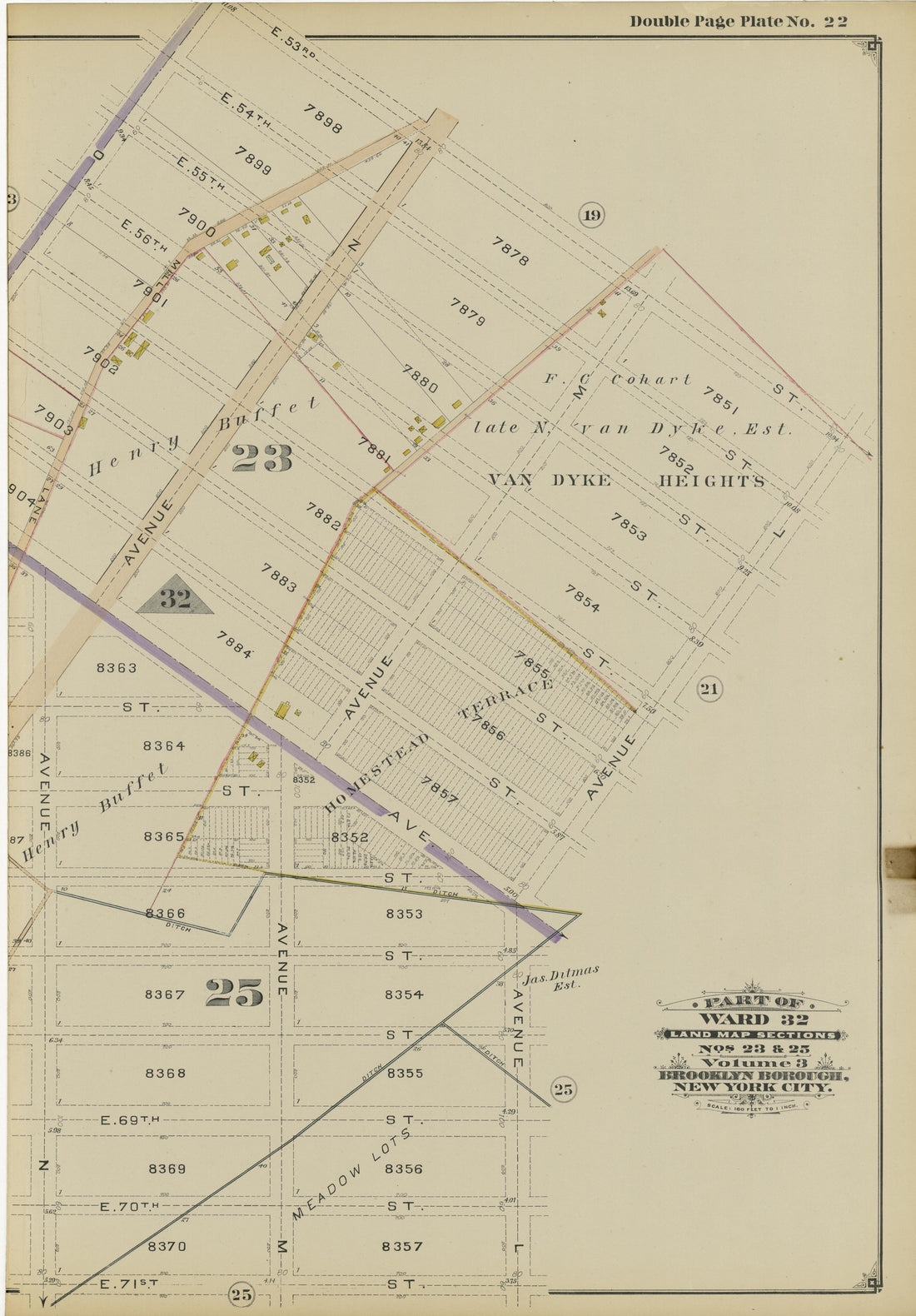 Image 49 of Atlas of the Brooklyn Borough of the City of New York : Originally Kings County, Complete In Three Volumes : Based Upon Official Maps and Plans On File In the Various City Offices In the Municipal Building and Registers Office (Hall of Rec... by Relic Map Company