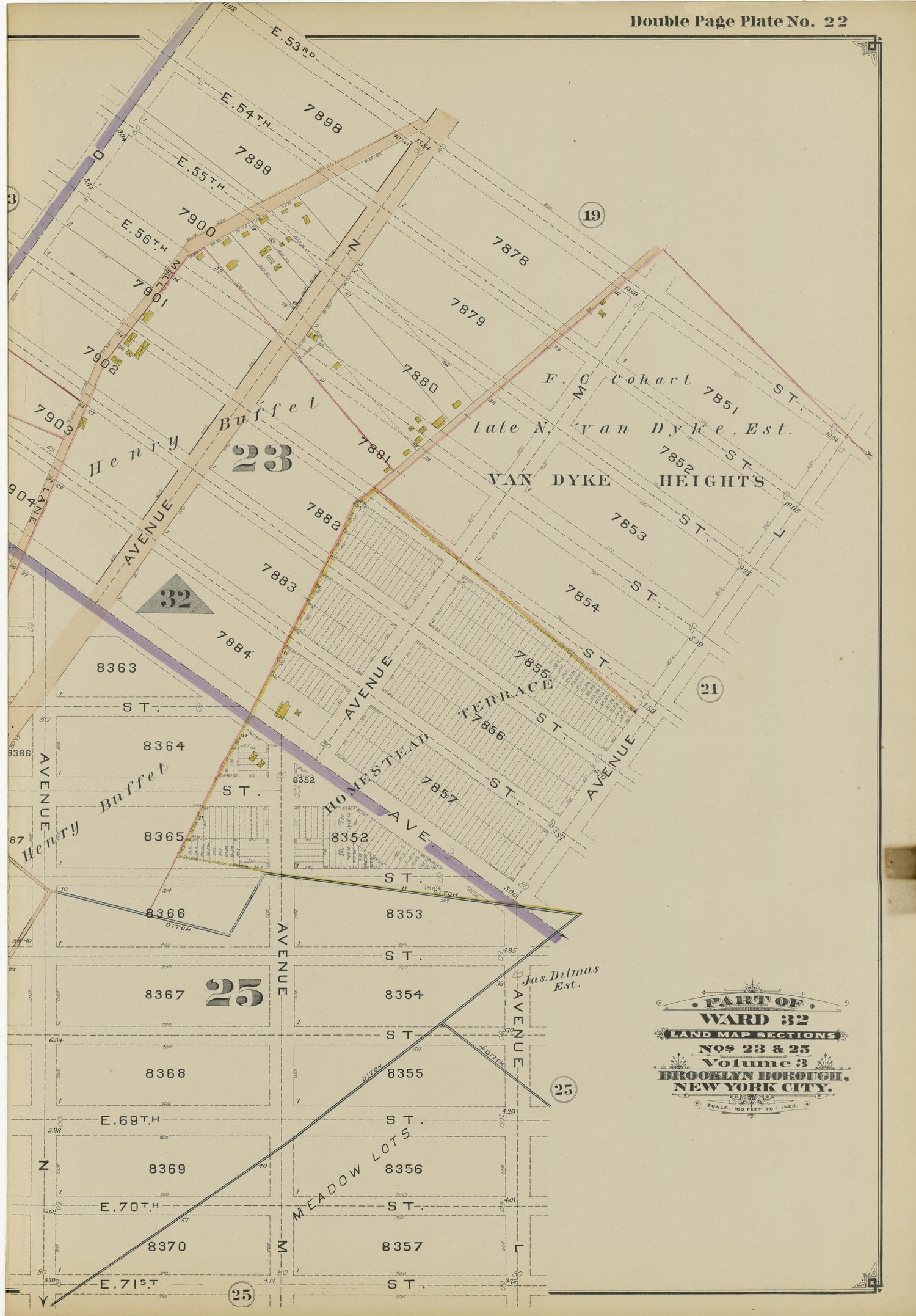 Image 49 of Atlas of the Brooklyn Borough of the City of New York : Originally Kings County, Complete In Three Volumes : Based Upon Official Maps and Plans On File In the Various City Offices In the Municipal Building and Registers Office (Hall of Rec... by Relic Map Company