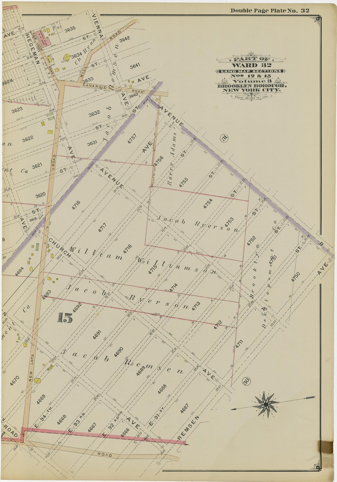 Image 69 of Atlas of the Brooklyn Borough of the City of New York : Originally Kings County, Complete In Three Volumes : Based Upon Official Maps and Plans On File In the Various City Offices In the Municipal Building and Registers Office (Hall of Rec... by Relic Map Company