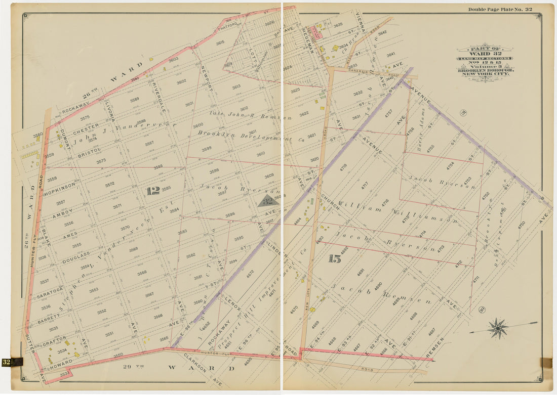Image 68 of Atlas of the Brooklyn Borough of the City of New York : Originally Kings County, Complete In Three Volumes : Based Upon Official Maps and Plans On File In the Various City Offices In the Municipal Building and Registers Office (Hall of Rec... by Relic Map Company