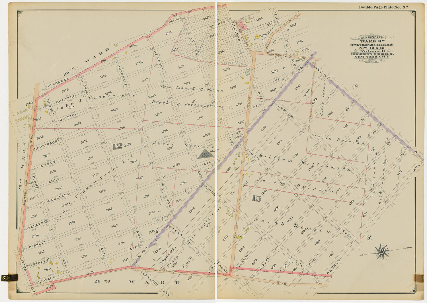 Image 68 of Atlas of the Brooklyn Borough of the City of New York : Originally Kings County, Complete In Three Volumes : Based Upon Official Maps and Plans On File In the Various City Offices In the Municipal Building and Registers Office (Hall of Rec... by Relic Map Company