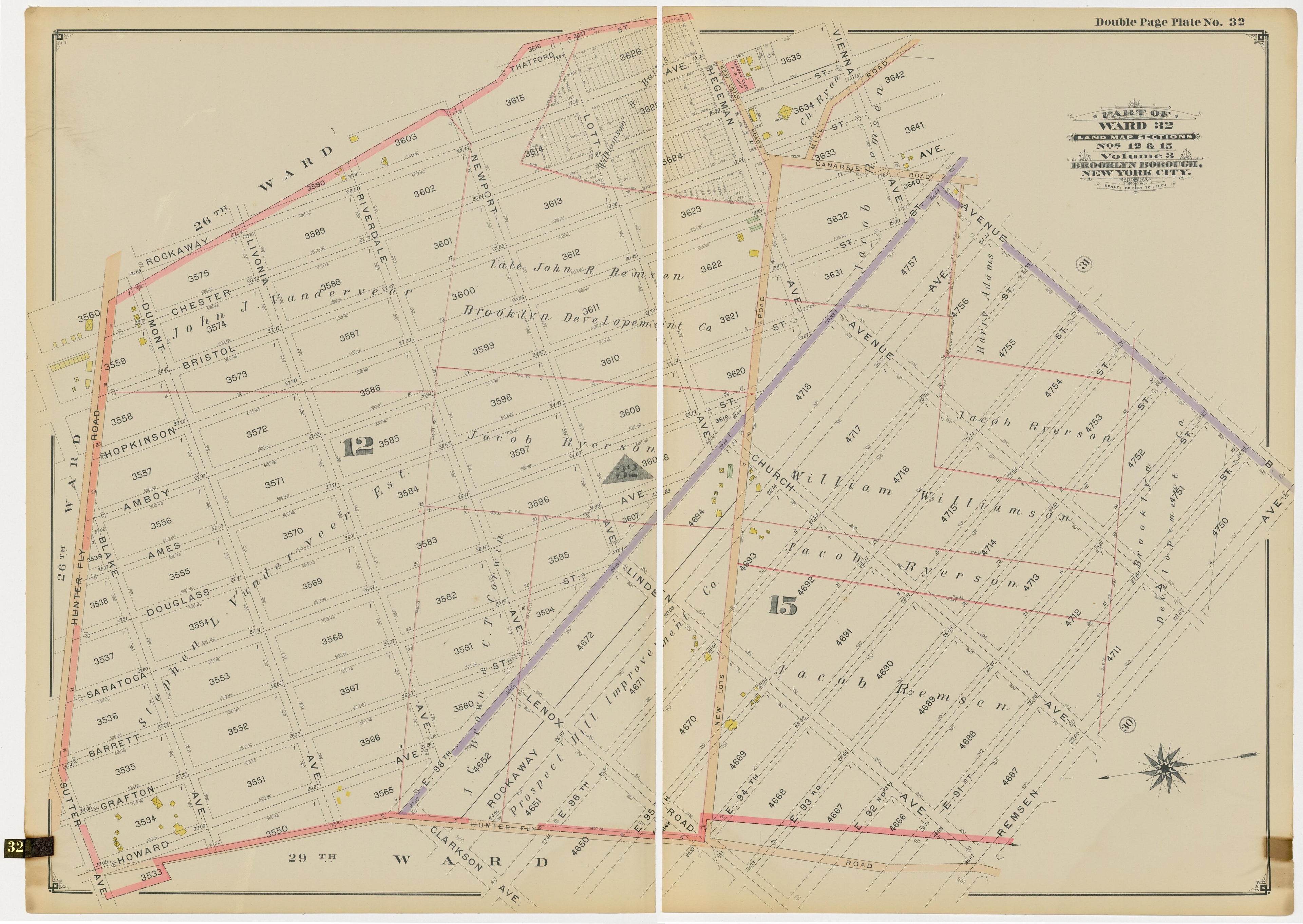 Image 68 of Atlas of the Brooklyn Borough of the City of New York : Originally Kings County, Complete In Three Volumes : Based Upon Official Maps and Plans On File In the Various City Offices In the Municipal Building and Registers Office (Hall of Rec... by Relic Map Company