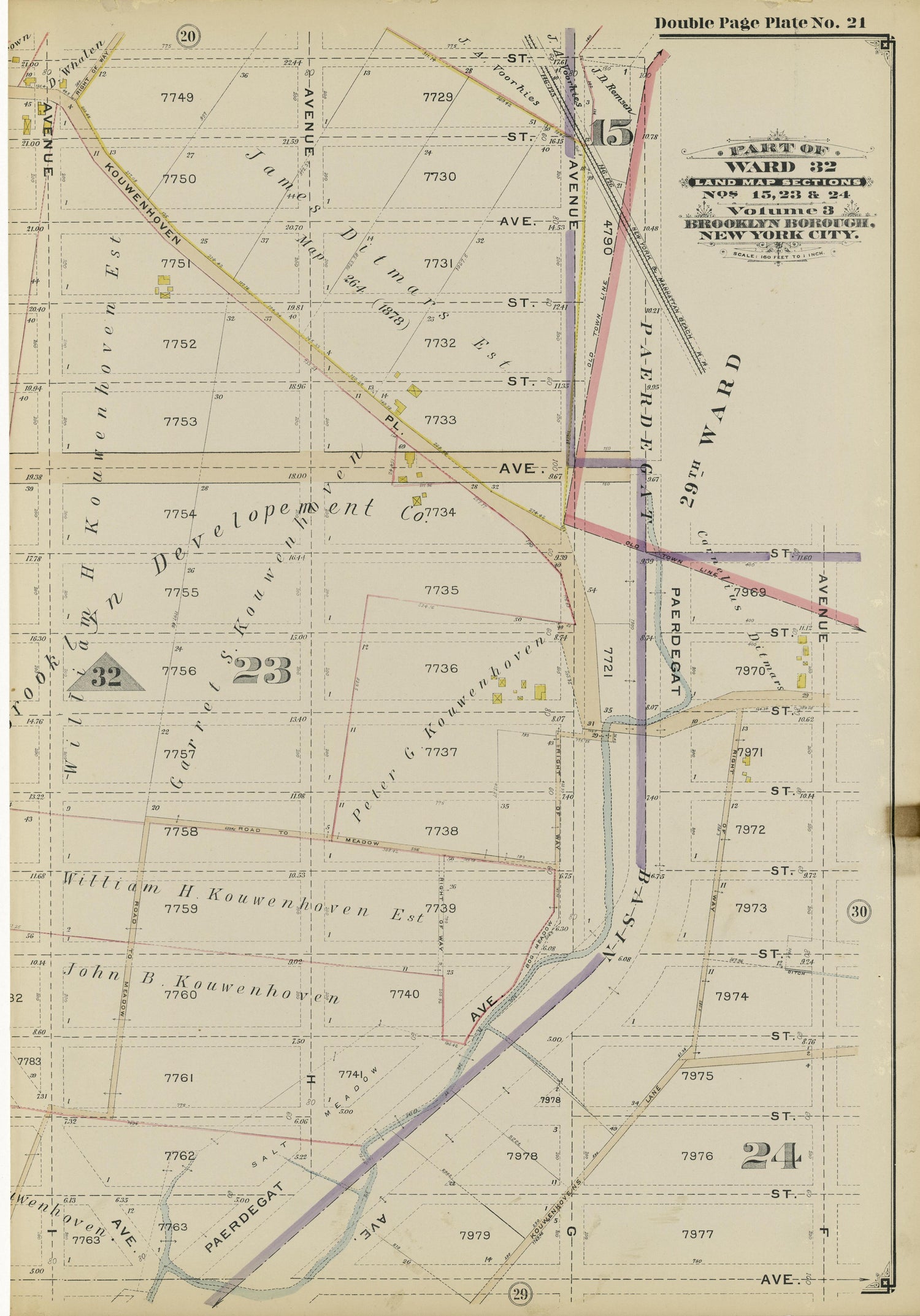 Image 47 of Atlas of the Brooklyn Borough of the City of New York : Originally Kings County, Complete In Three Volumes : Based Upon Official Maps and Plans On File In the Various City Offices In the Municipal Building and Registers Office (Hall of Rec... by Relic Map Company