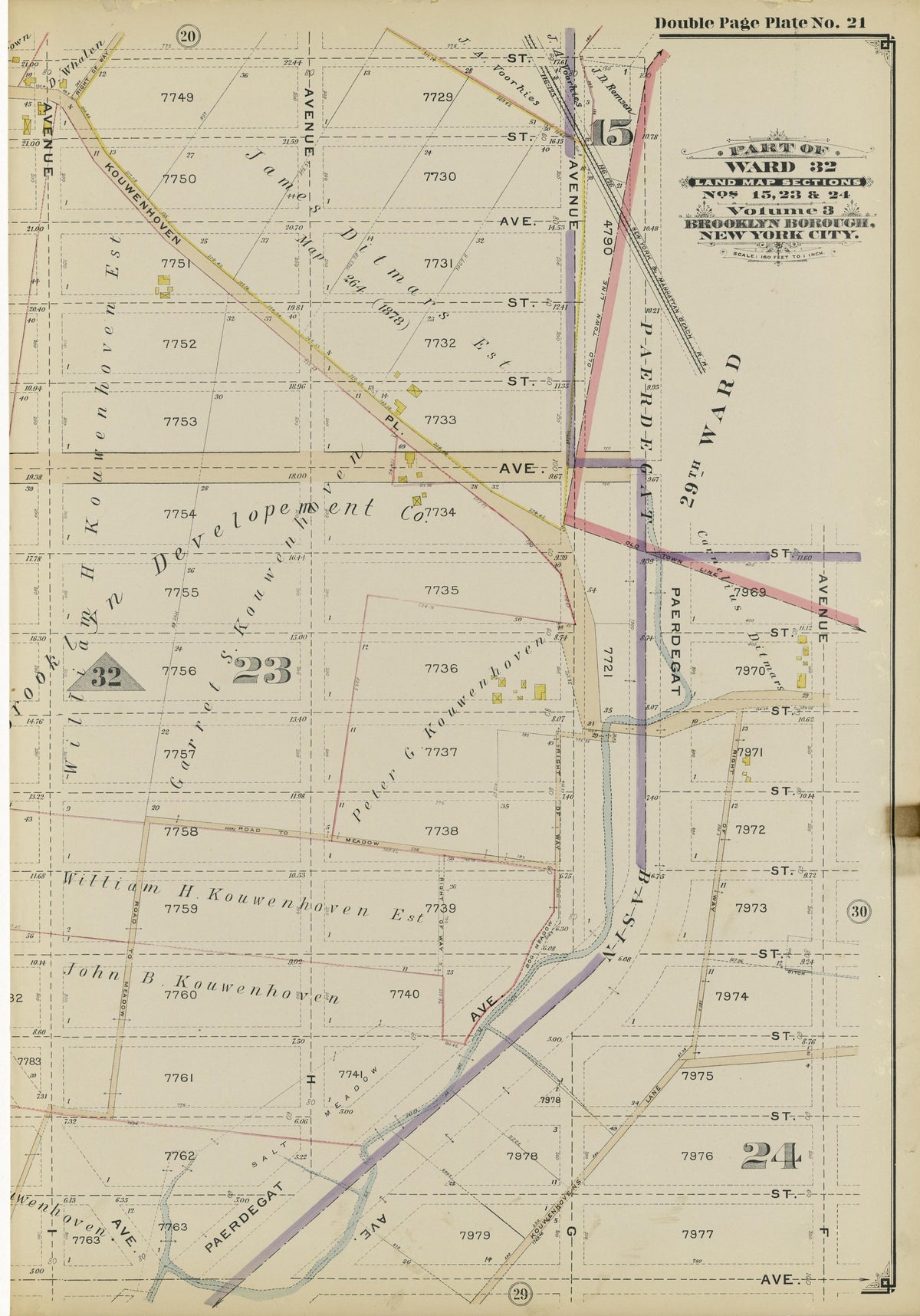 Image 47 of Atlas of the Brooklyn Borough of the City of New York : Originally Kings County, Complete In Three Volumes : Based Upon Official Maps and Plans On File In the Various City Offices In the Municipal Building and Registers Office (Hall of Rec... by Relic Map Company