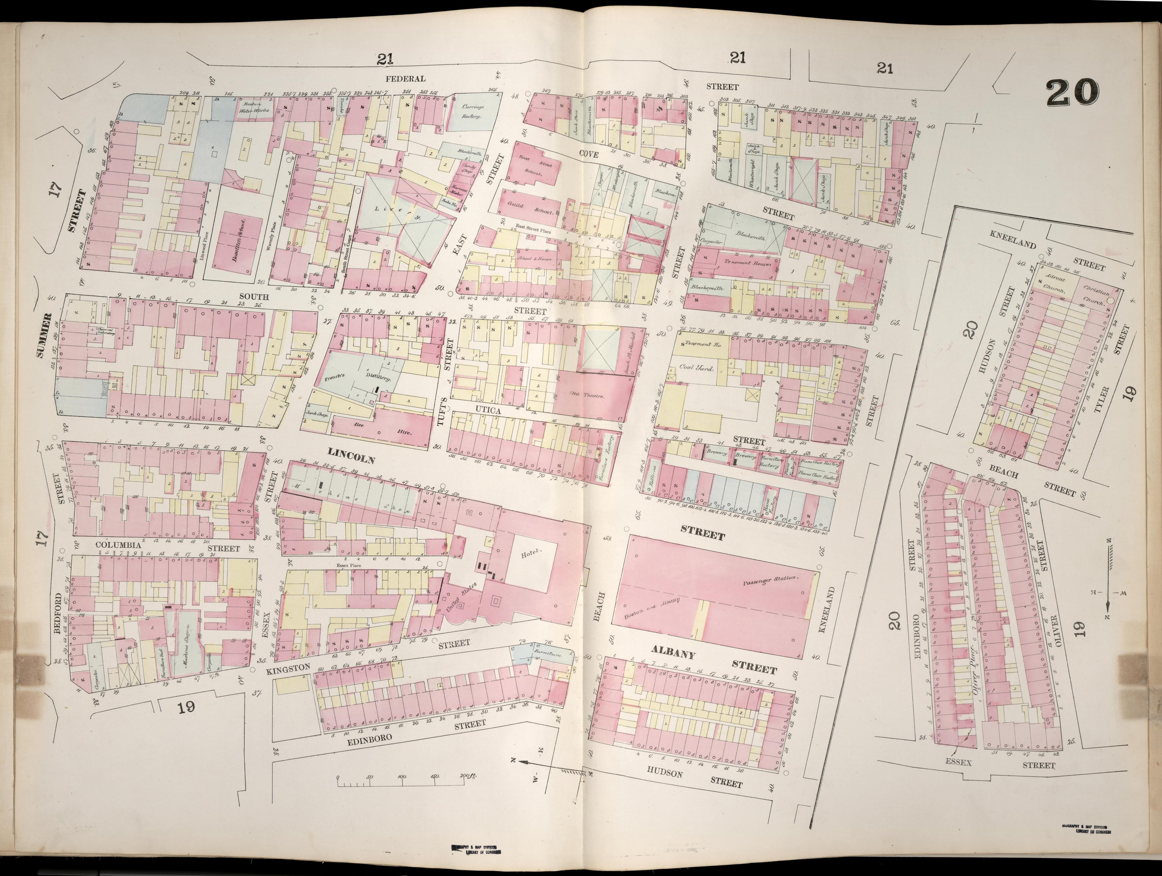 This old map of Boston, Massachusetts, Suffolk County,  was created by Sanborn, D. A. (Daniel Alfred) in 1867