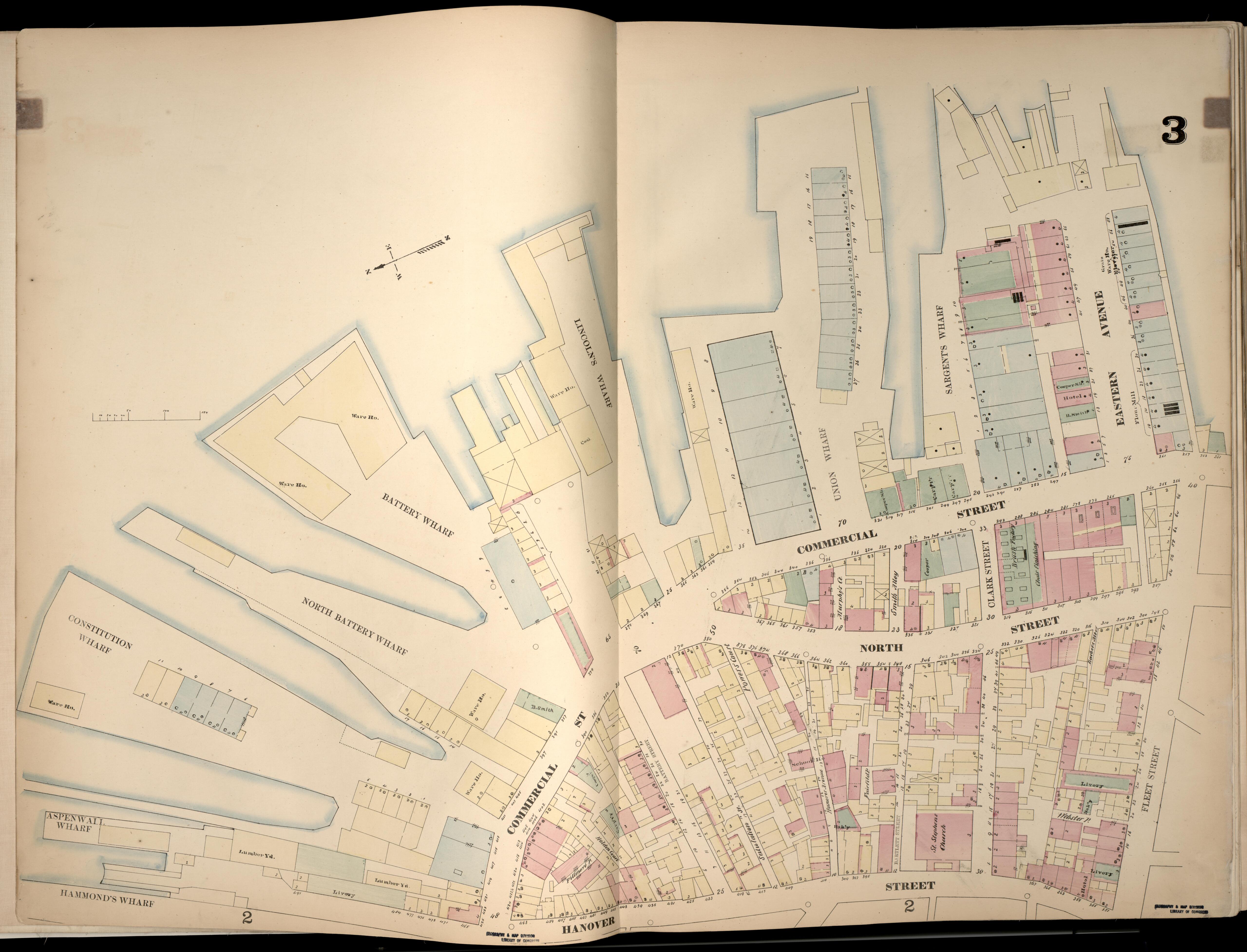 This old map of Boston, Massachusetts, Suffolk County,  was created by Sanborn, D. A. (Daniel Alfred) in 1867