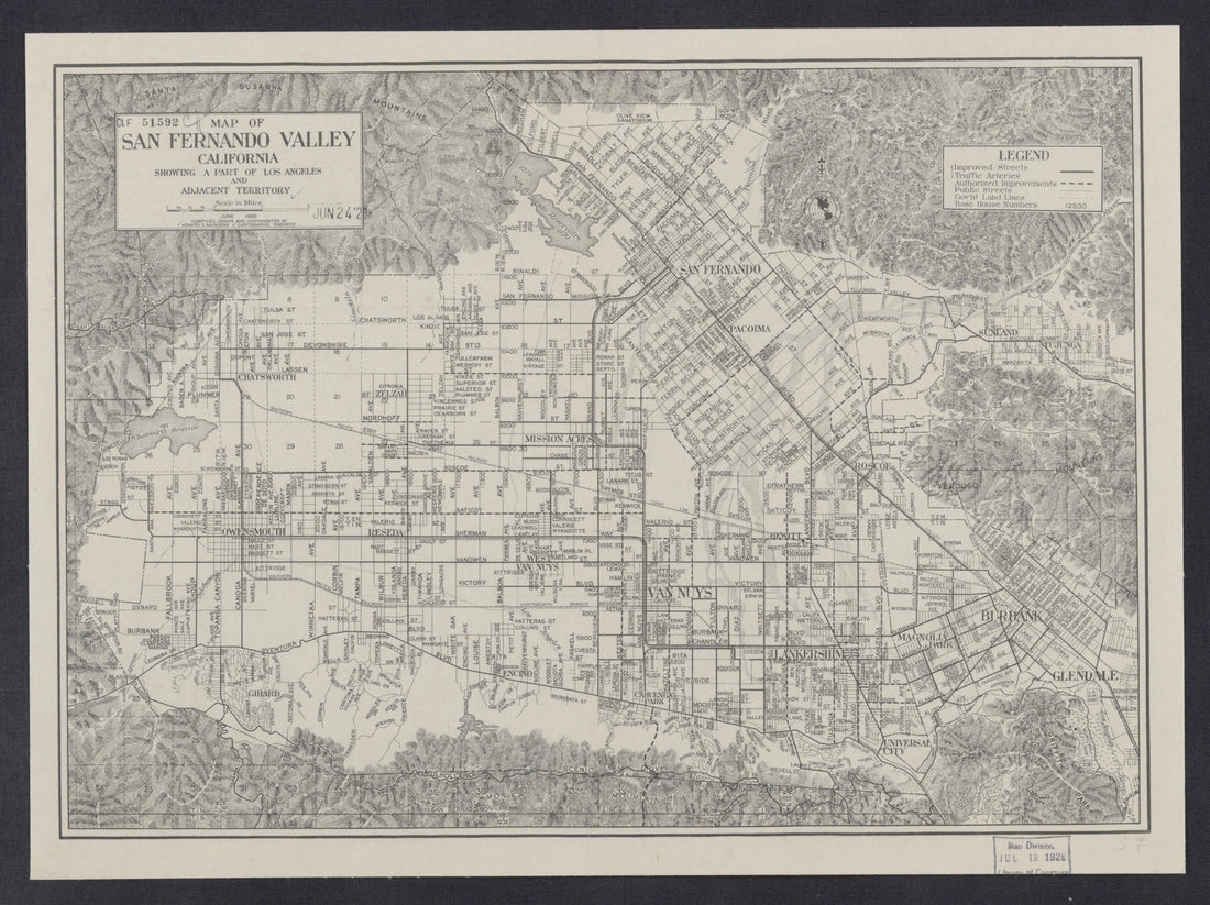 CA Drawer 108, Folder 16, Item 01 from Maps of California--regions Sand-San Fernando Valley 1850-1940 1800 by Relic Map Company