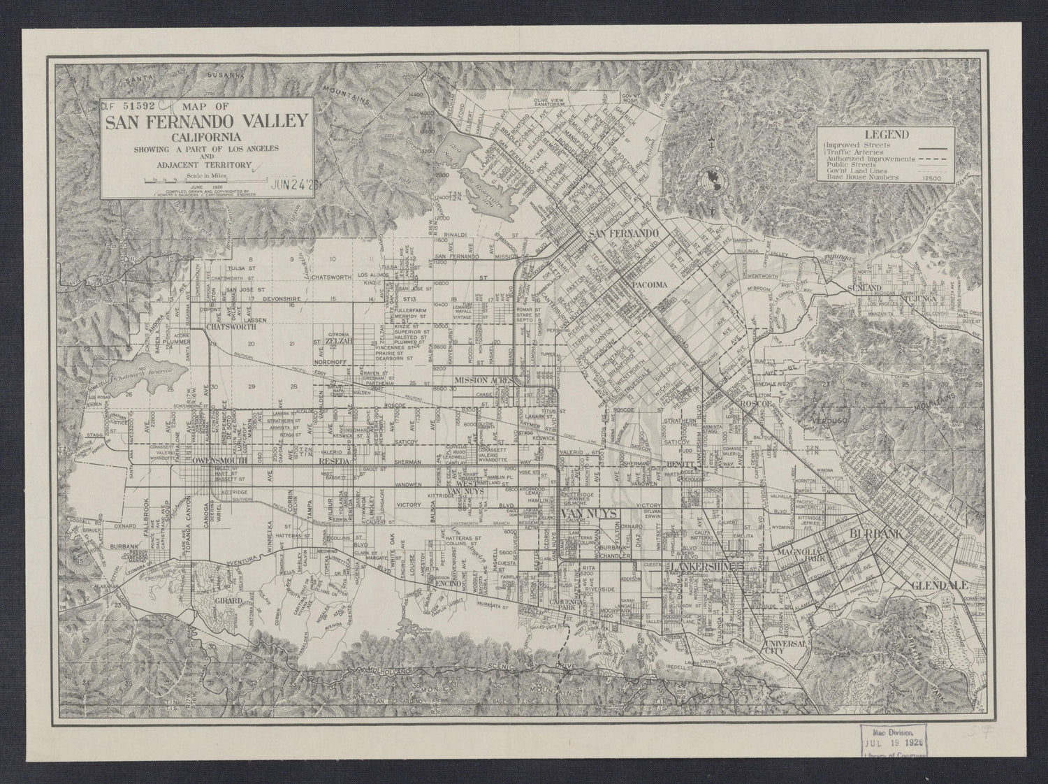 CA Drawer 108, Folder 16, Item 01 from Maps of California--regions Sand-San Fernando Valley 1850-1940 1800 by Relic Map Company