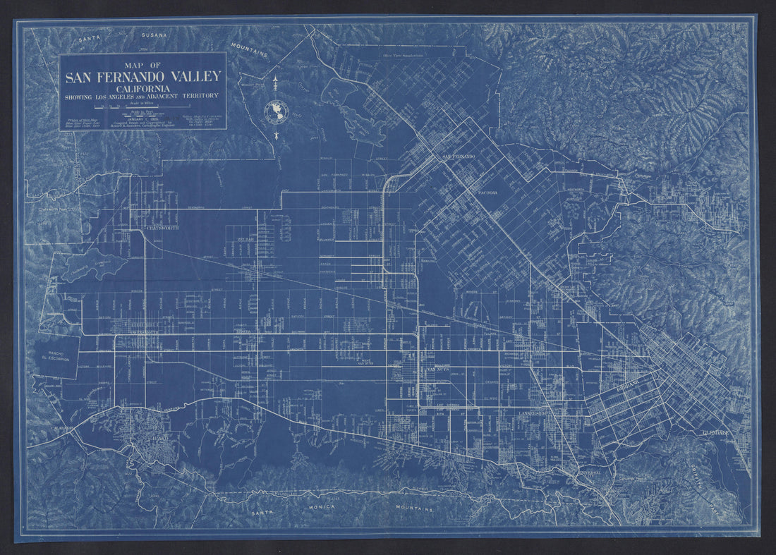 CA Drawer 108, Folder 17, Item 01 from Maps of California--regions Sand-San Fernando Valley 1850-1940 1800 by Relic Map Company