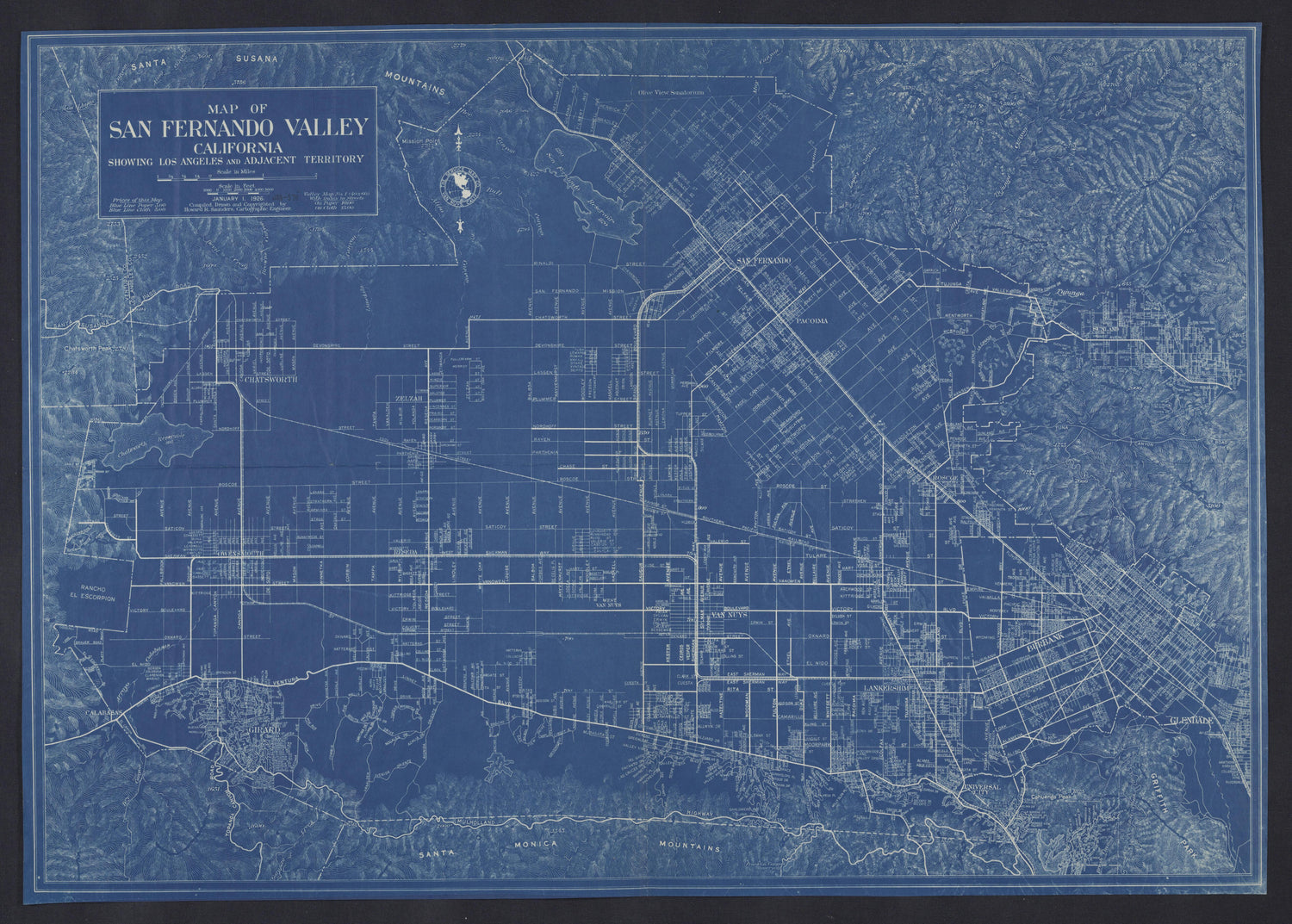 CA Drawer 108, Folder 17, Item 01 from Maps of California--regions Sand-San Fernando Valley 1850-1940 1800 by Relic Map Company