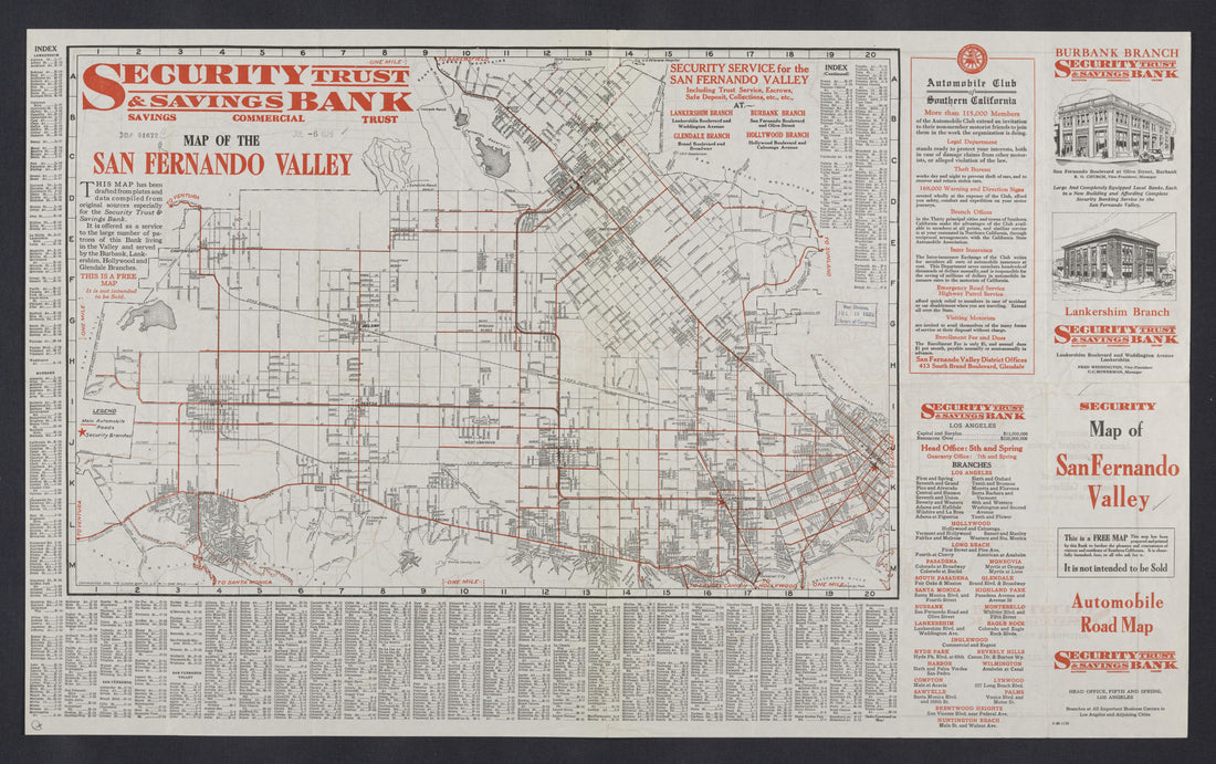 CA Drawer 108, Folder 18, Item 01 (Back) from Maps of California--regions Sand-San Fernando Valley 1850-1940 1800 by Relic Map Company