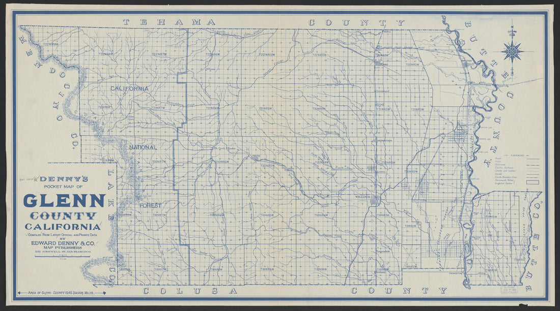 This old map of California, Fresno County, Glenn County,  was created by  in 1891