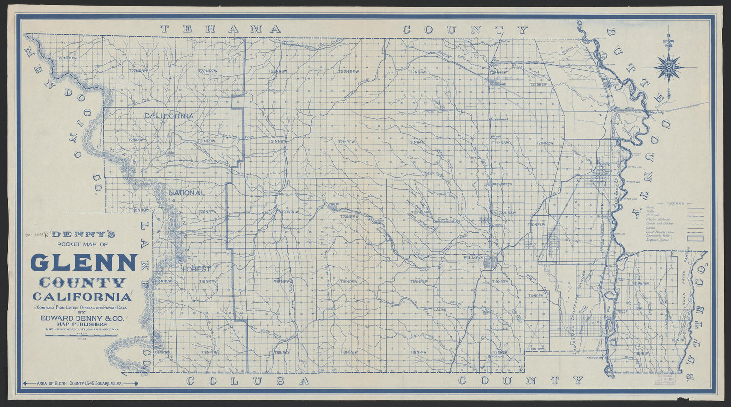 This old map of California, Fresno County, Glenn County,  was created by  in 1891