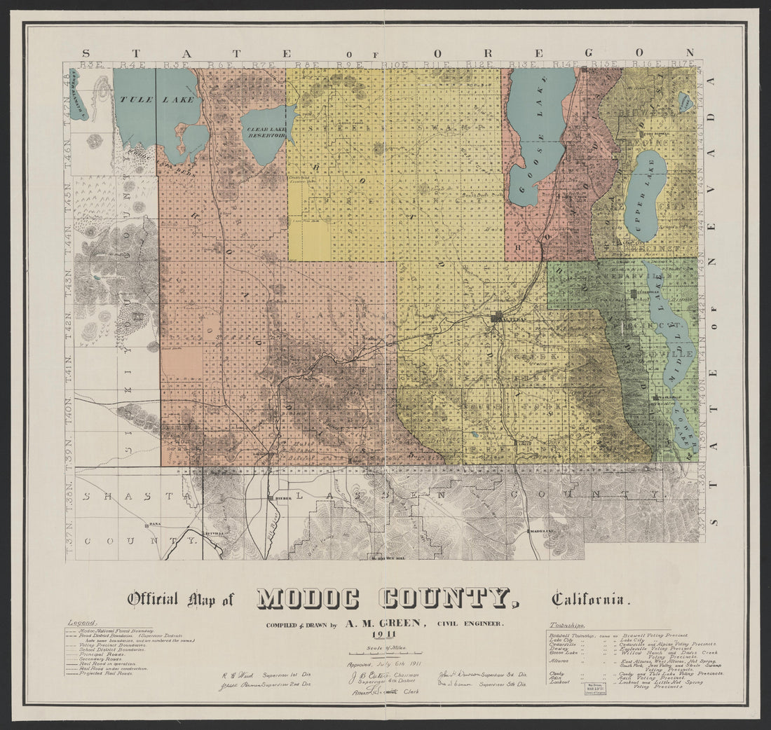 This old map of California, Modoc County,  was created by  in 1874
