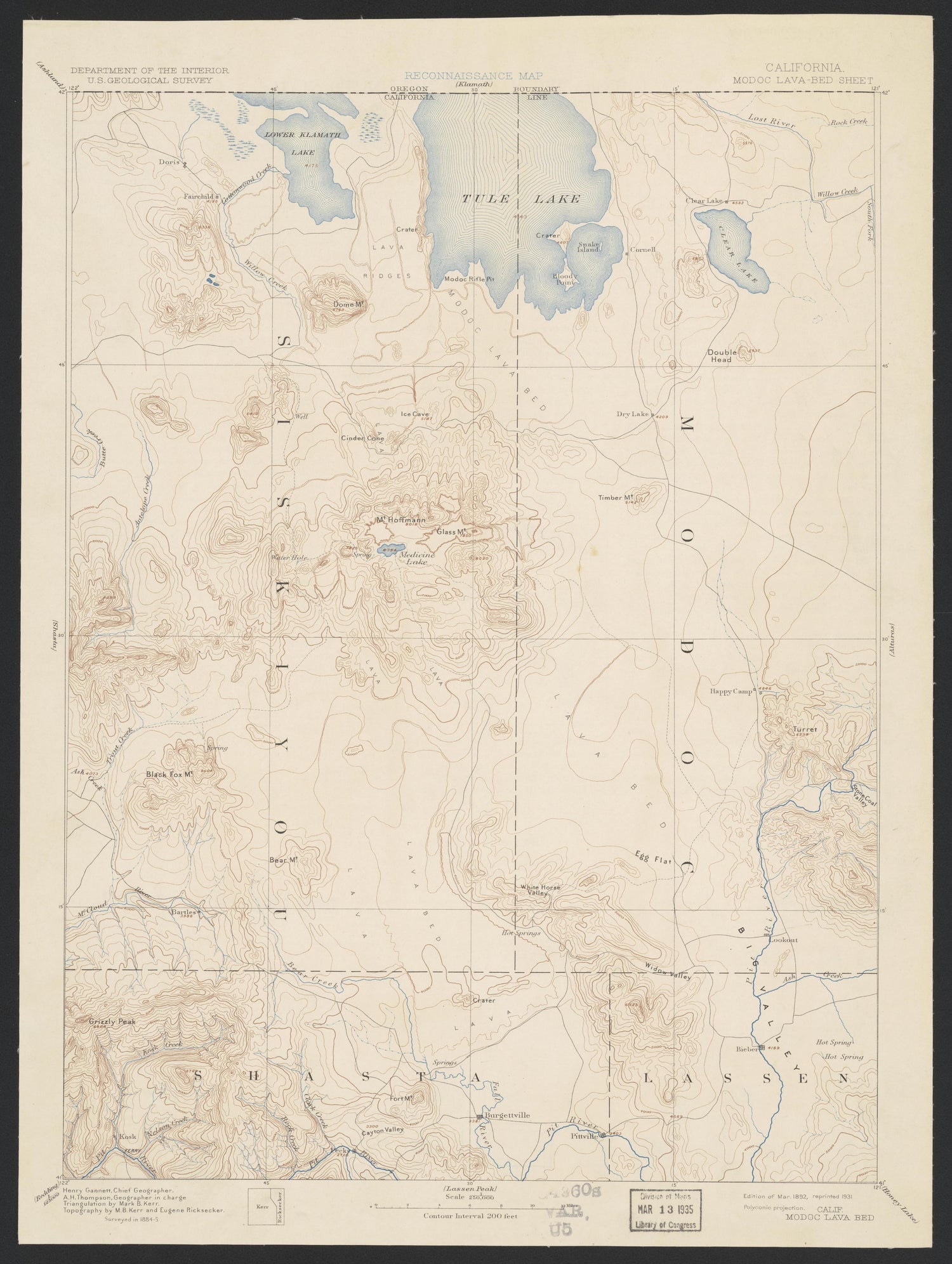 This old map of California, Modoc County,  was created by  in 1874