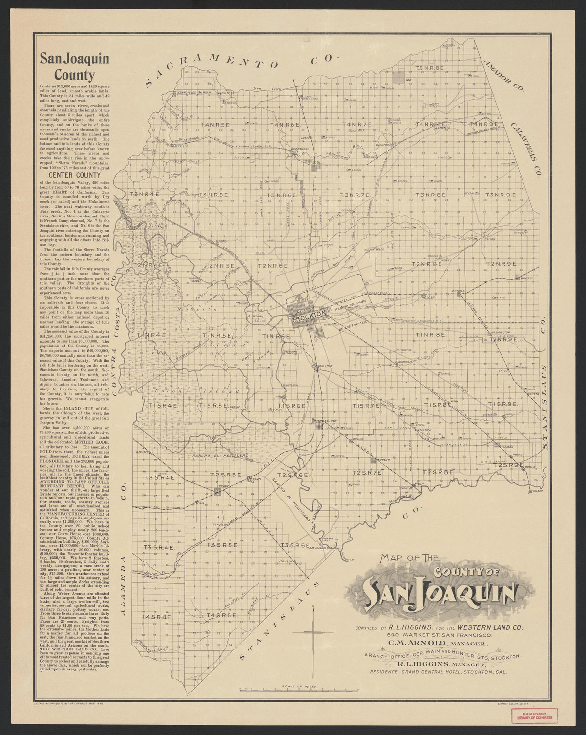 CA Drawer 189, Folder 04, Item 02 (Front) from Maps of California--counties San Joaquin 1850 by Relic Map Company