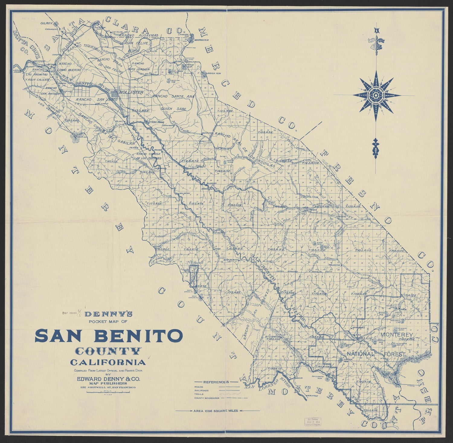 This old map of California, San Benito County, San Diego County,  was created by  in 1850|1874