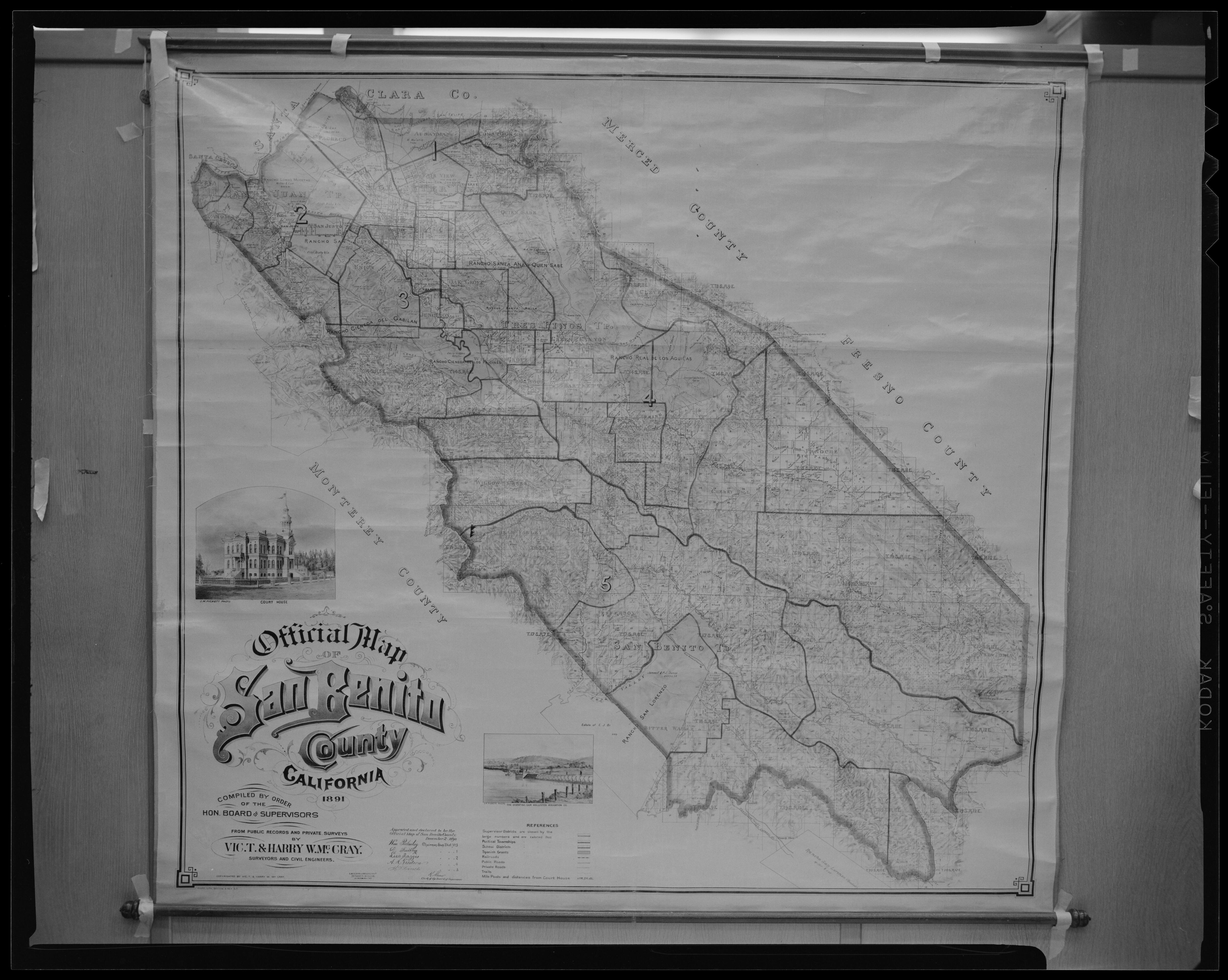 This old map of California, San Benito County, San Diego County,  was created by  in 1850|1874