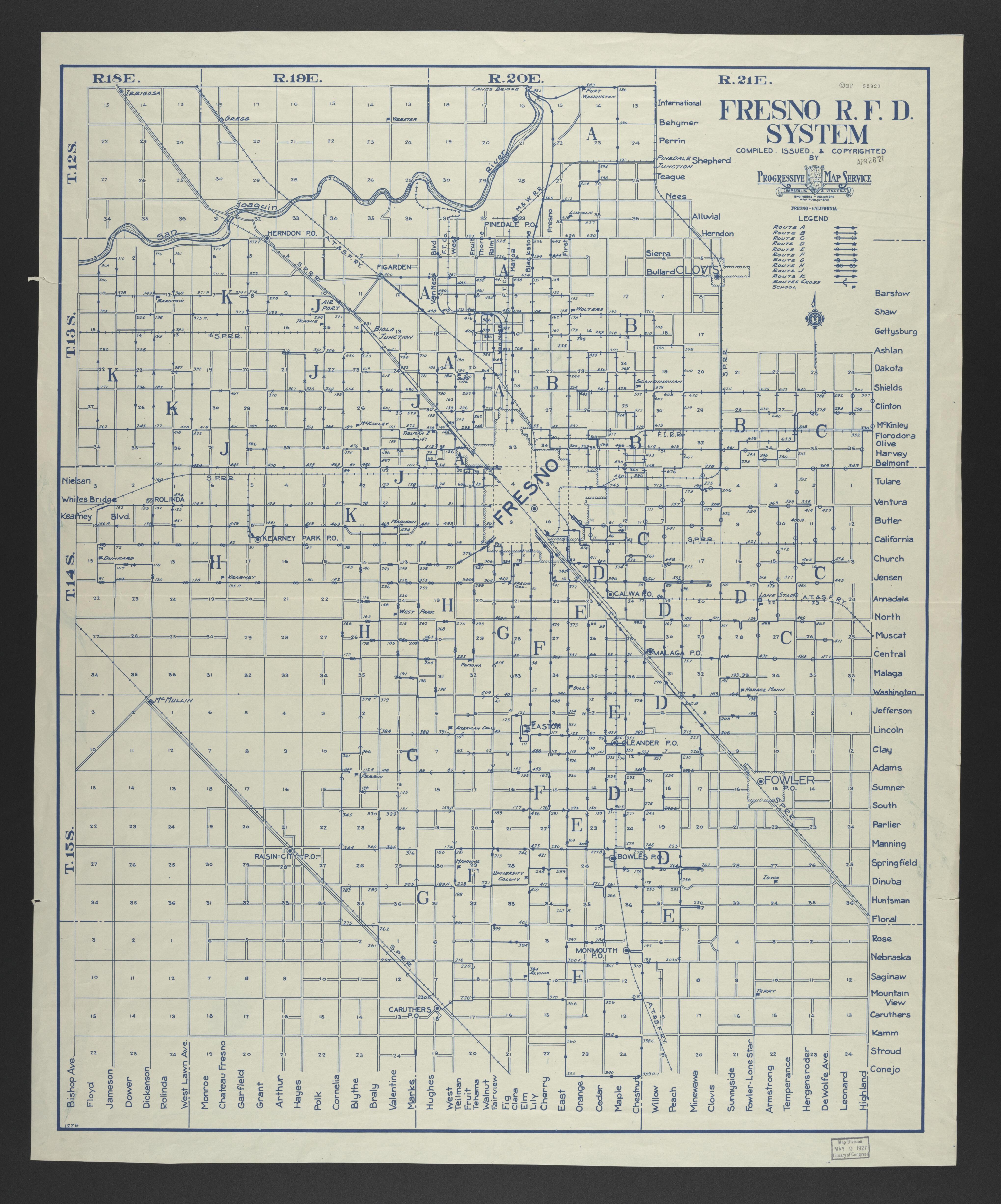 CA Drawer 134, Folder 10, Item 01 from Maps of California--counties Fresno 1914-1937 by Relic Map Company